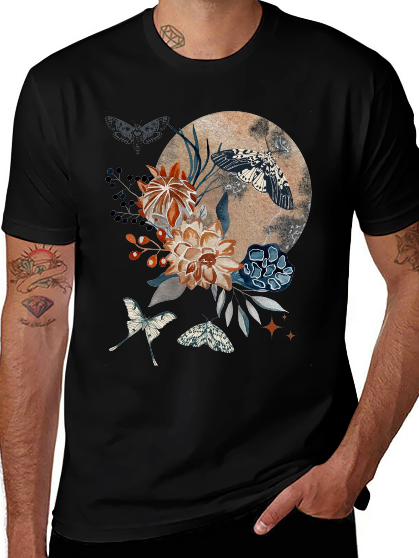 Floral Moth Graphic Tee