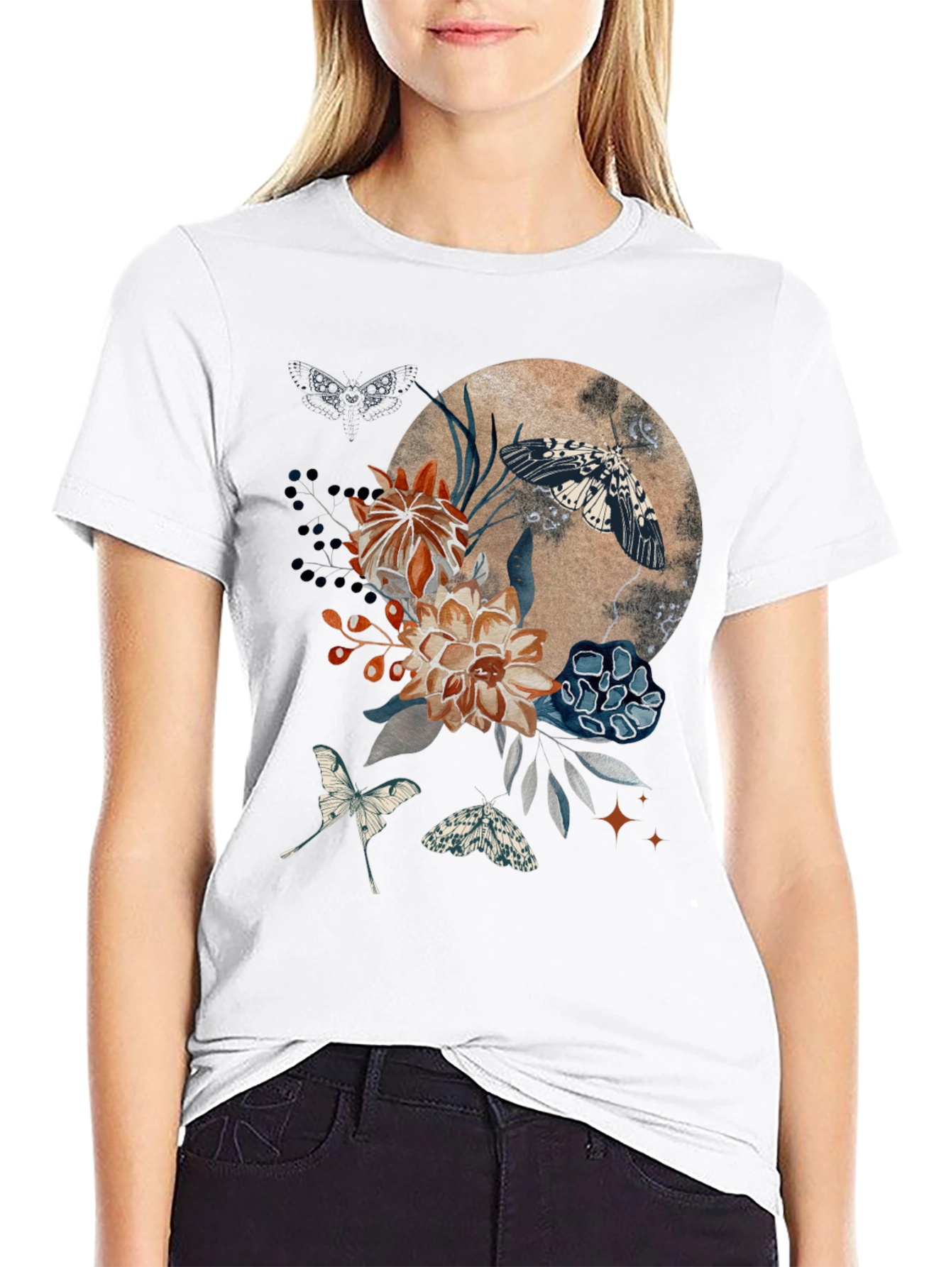 Floral Moth Graphic Tee
