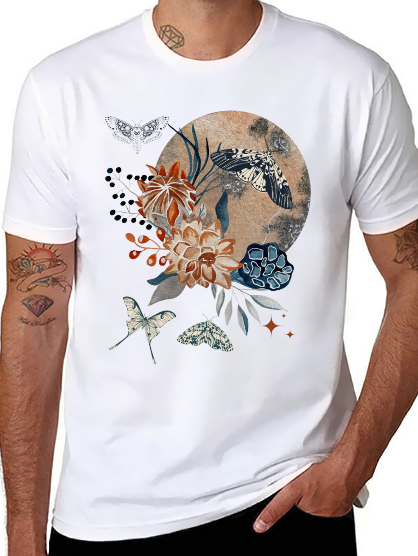 Floral Moth Graphic Tee