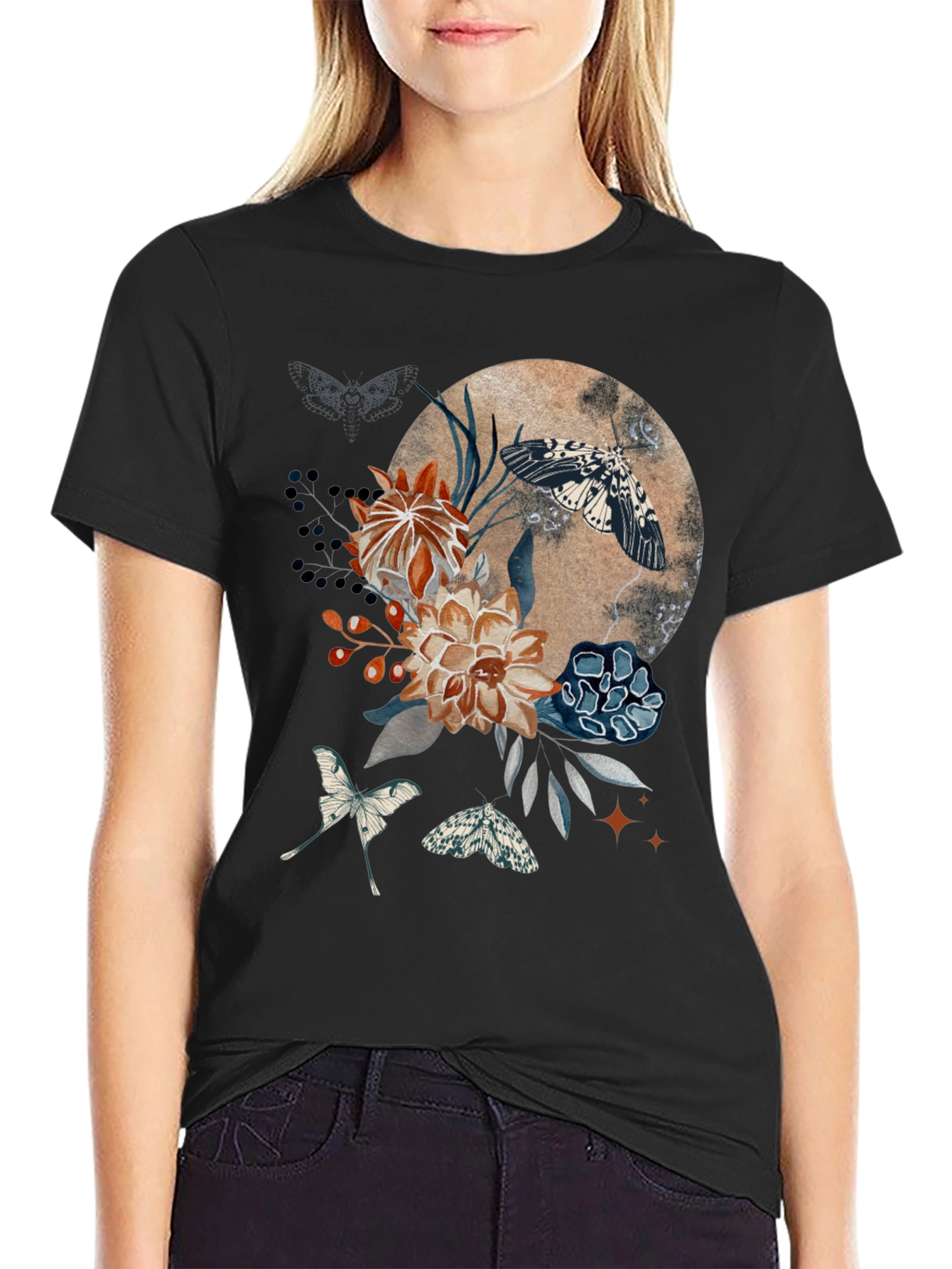 Floral Moth Graphic Tee