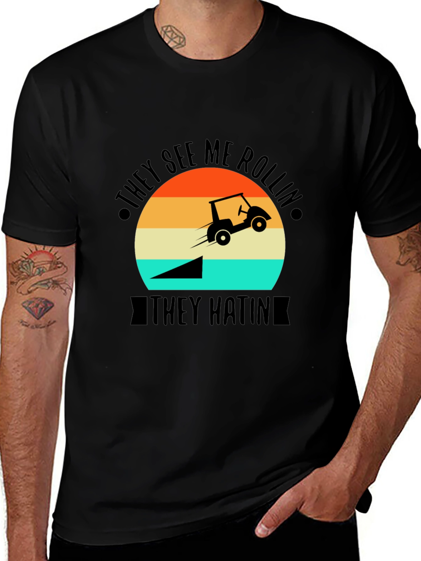 They See Me Rollin T-Shirt - Golf Cart Jump