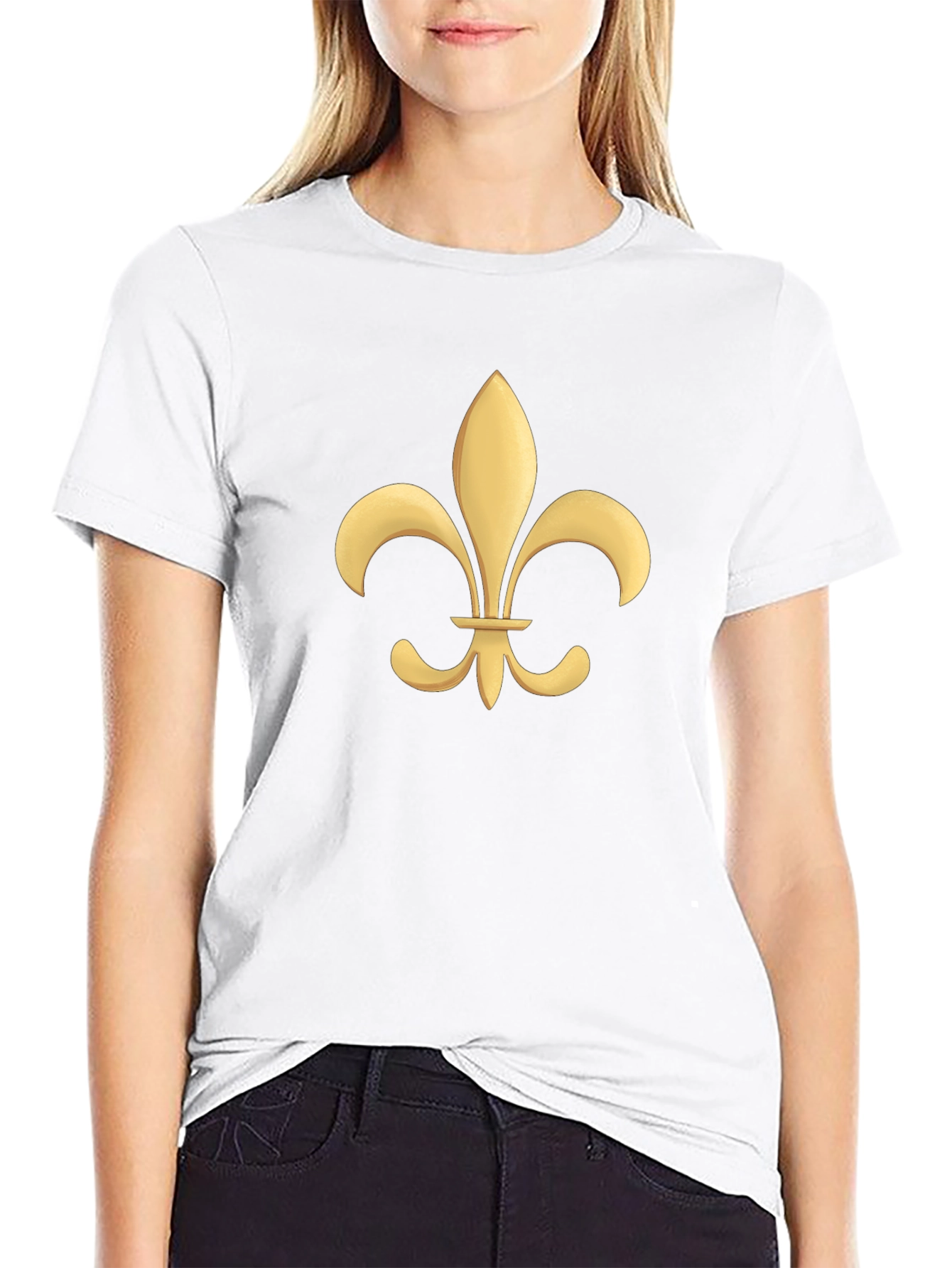 Fleur-de-Lis Graphic Tee - Black Cotton T-Shirt
