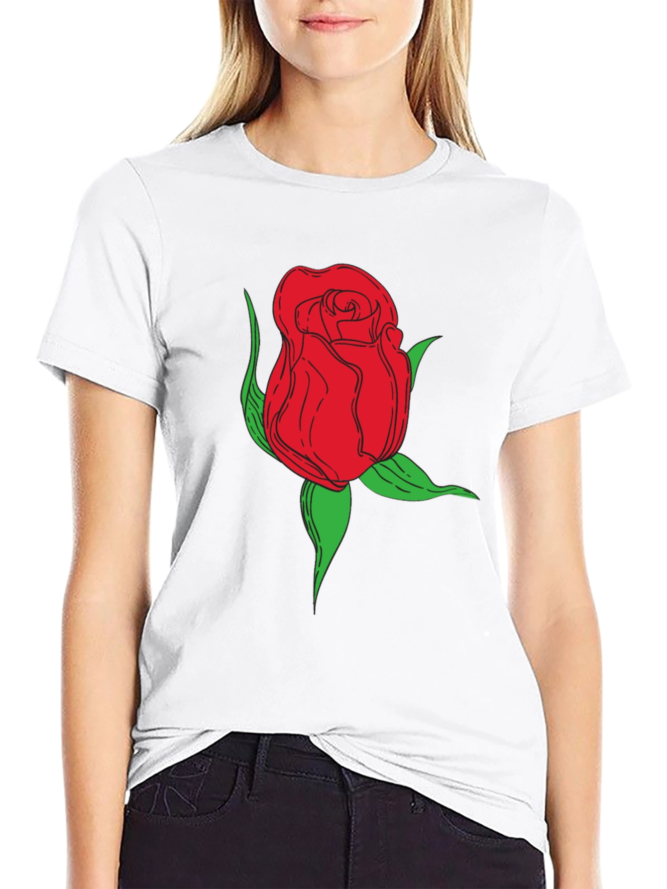 Rose Graphic Black T-Shirt