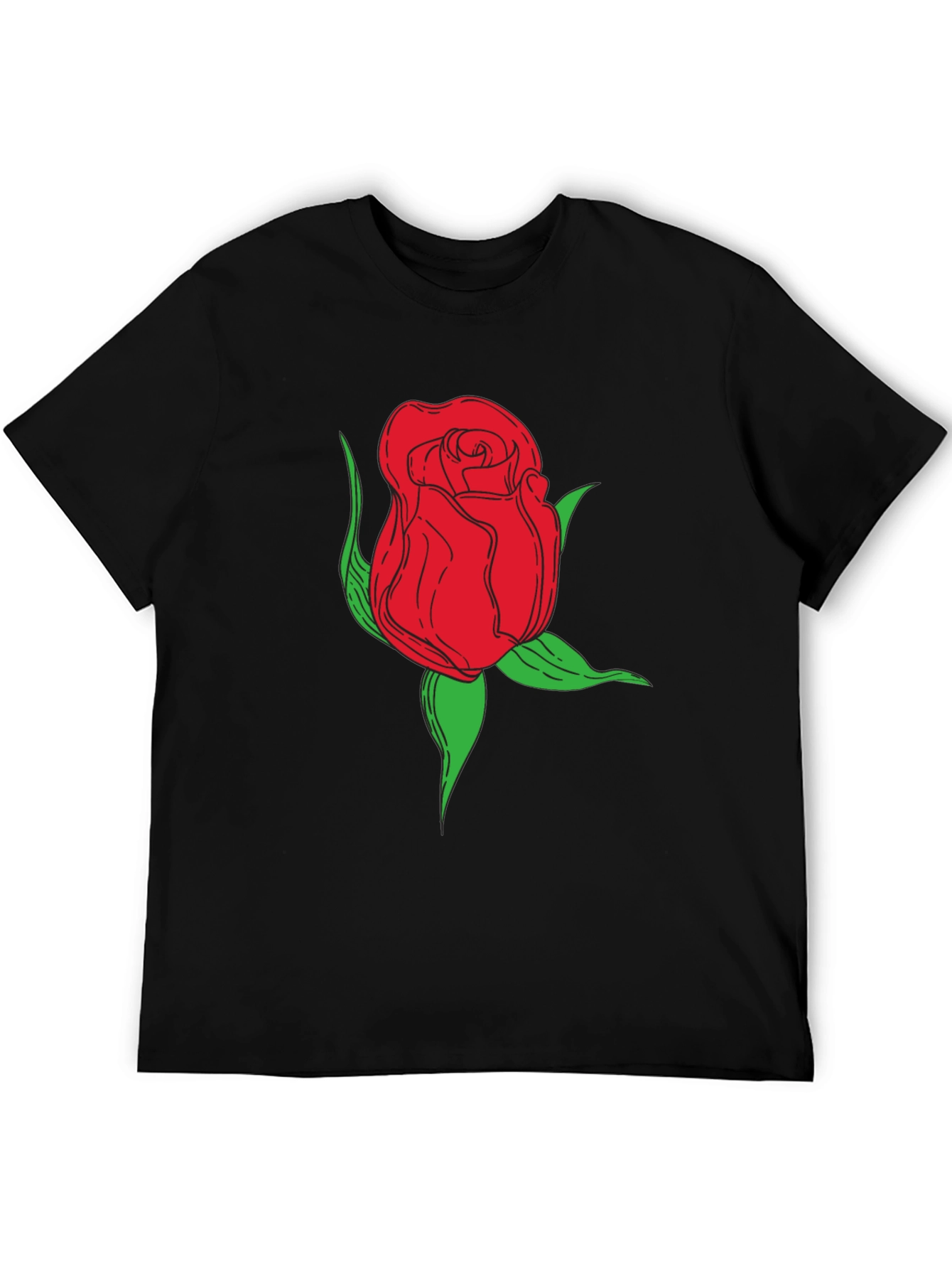 Rose Graphic Black T-Shirt