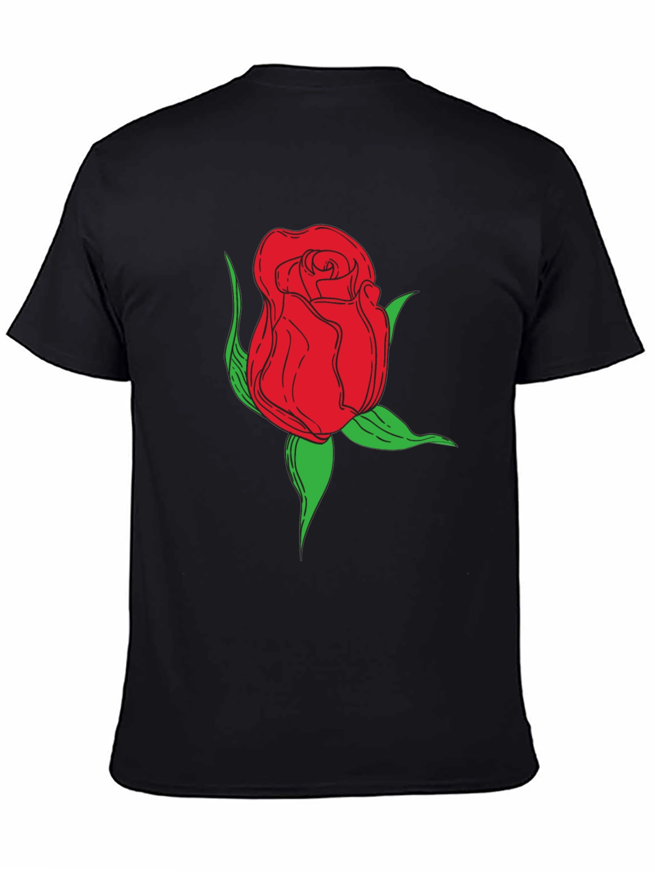 Rose Graphic Black T-Shirt