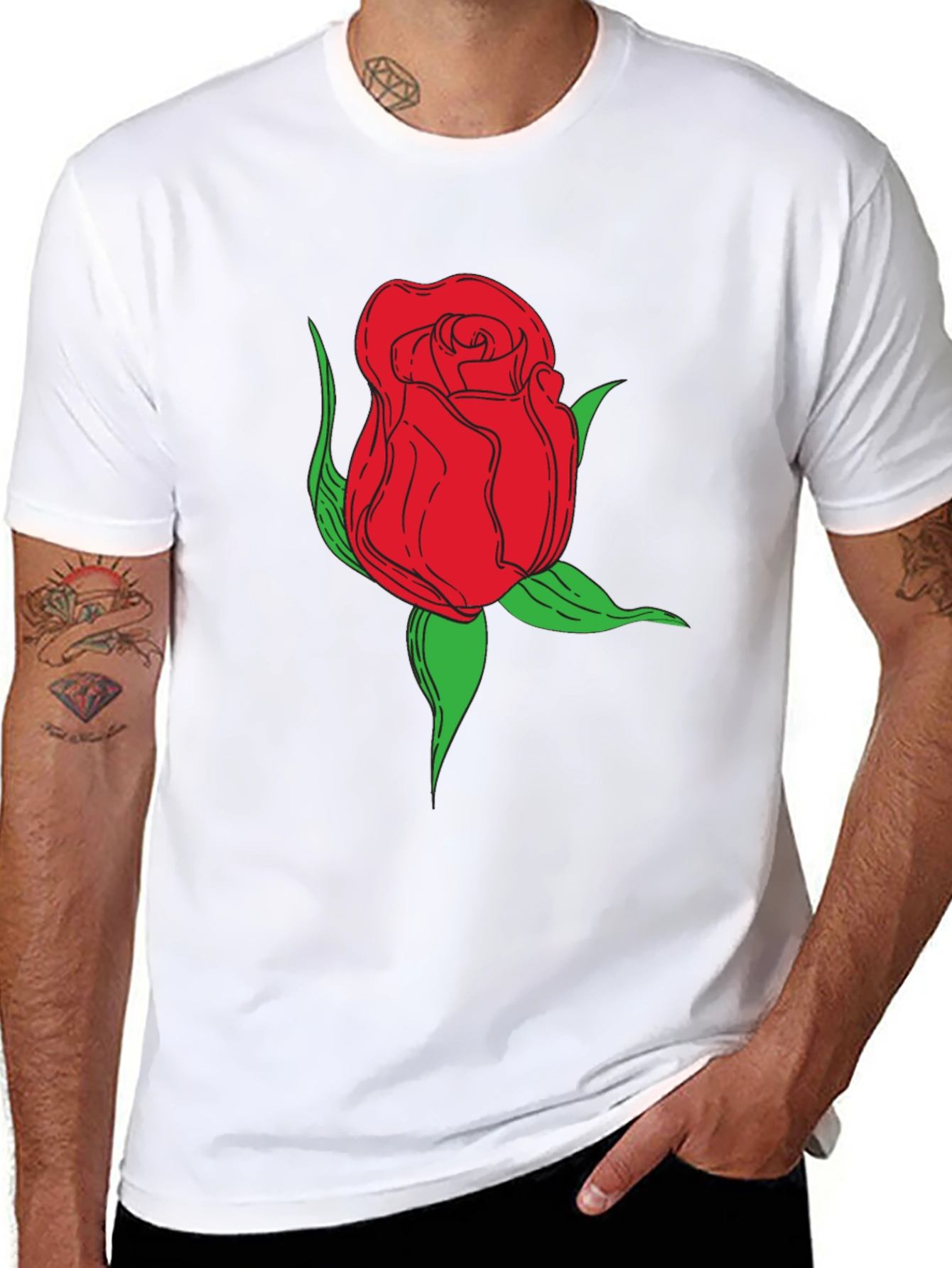 Rose Graphic Black T-Shirt