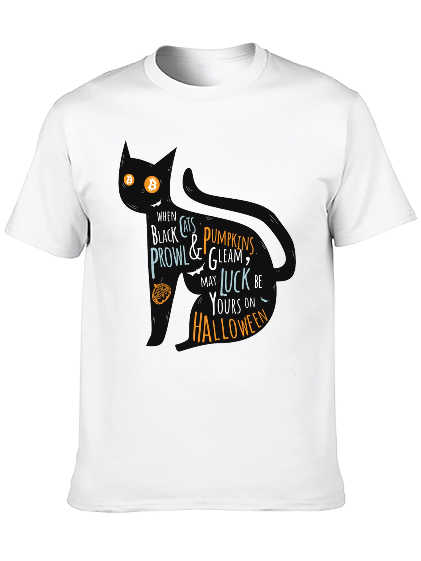 Halloween Cat T-Shirt - Black Festive Design