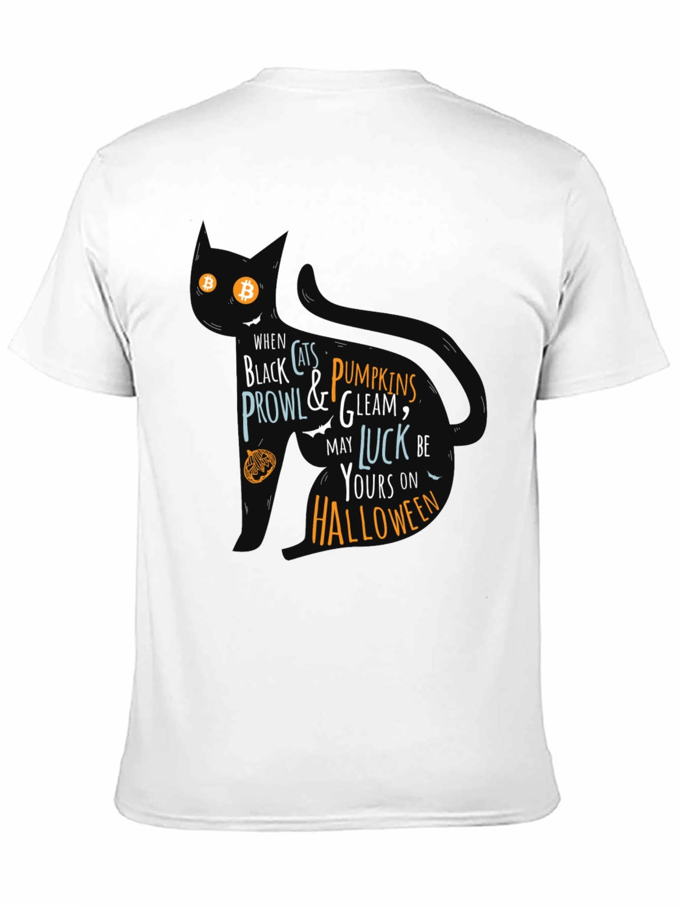 Halloween Cat T-Shirt - Black Festive Design