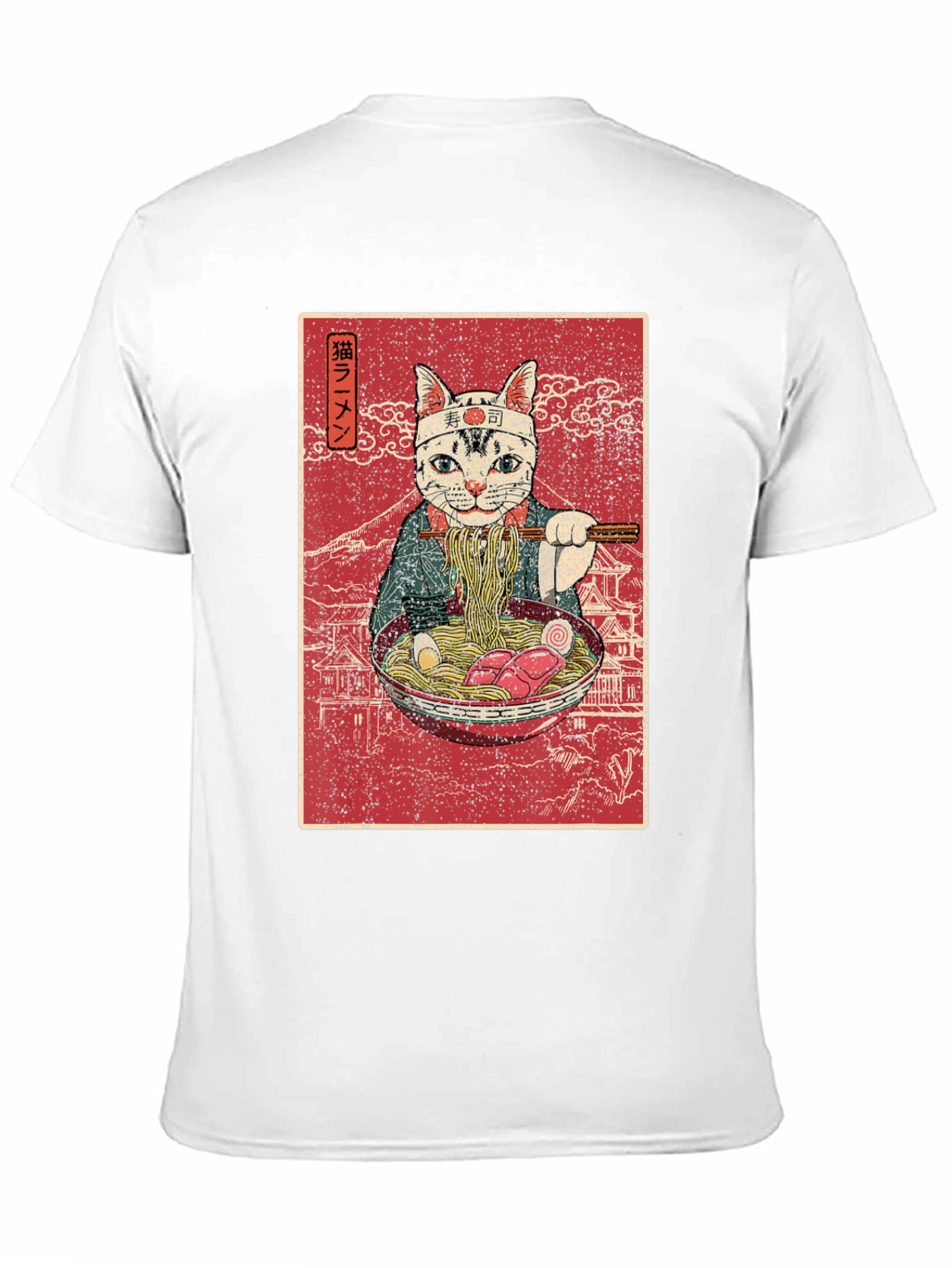 Ramen Cat Graphic T-Shirt - Japanese Art Style