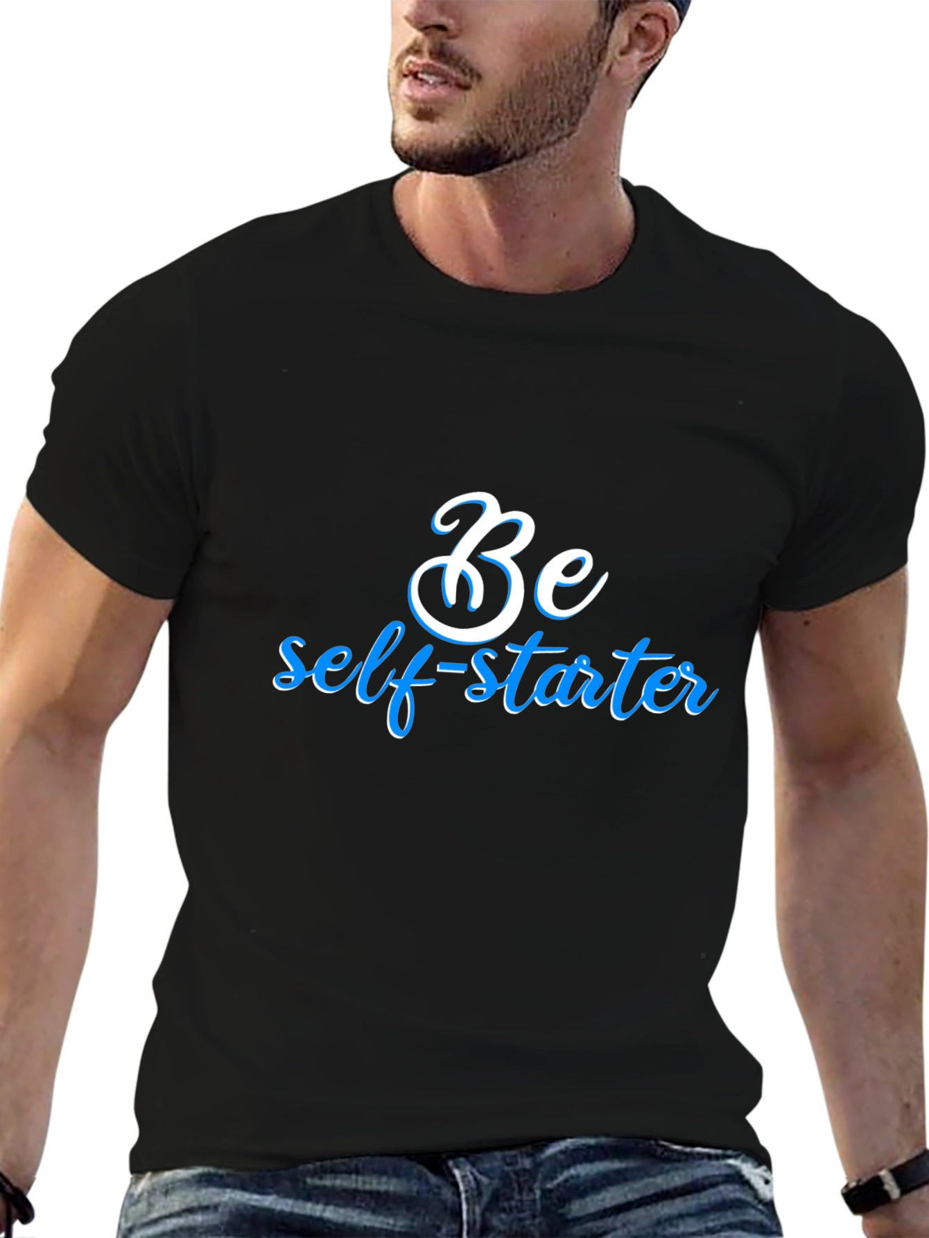 Be Self-Starter Black Graphic Tee
