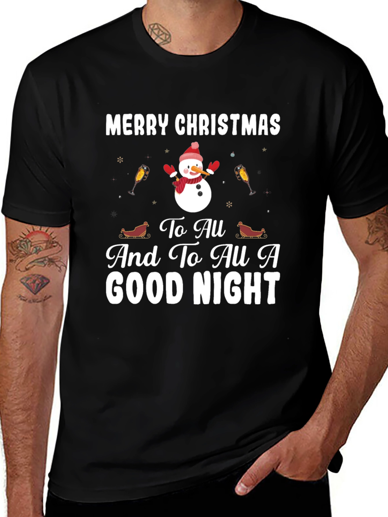 Festive Merry Christmas Graphic T-Shirt