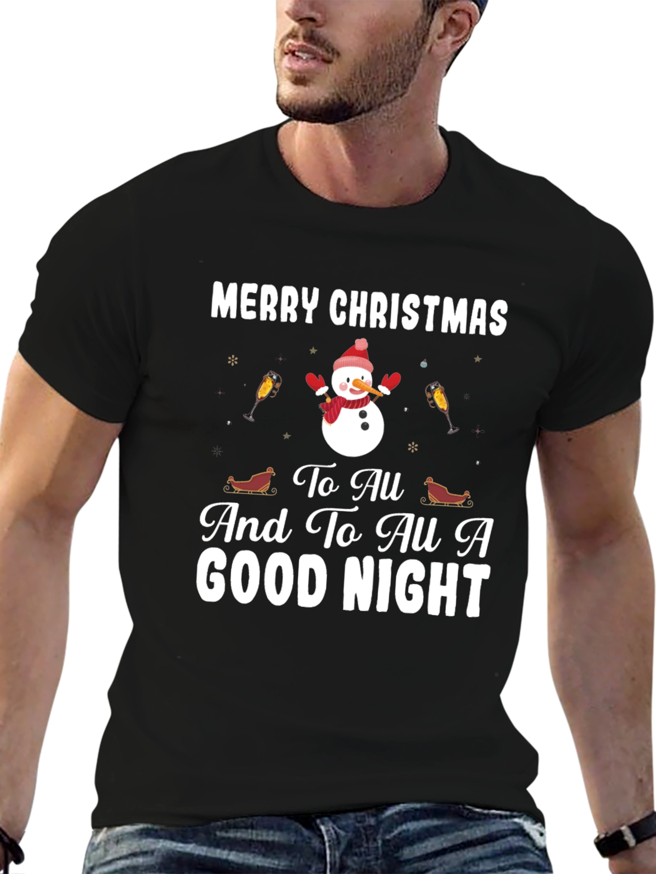 Festive Merry Christmas Graphic T-Shirt