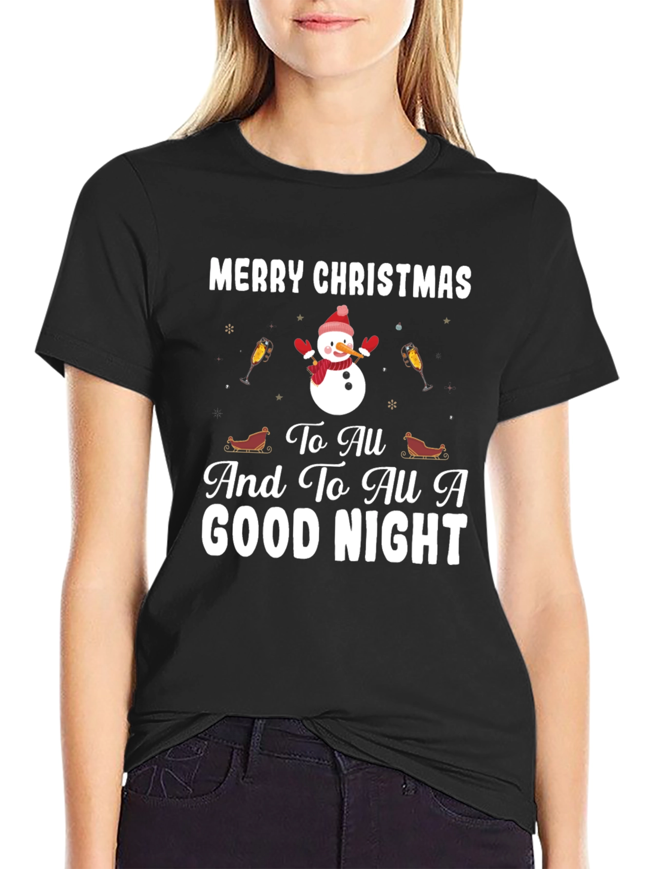 Festive Merry Christmas Graphic T-Shirt