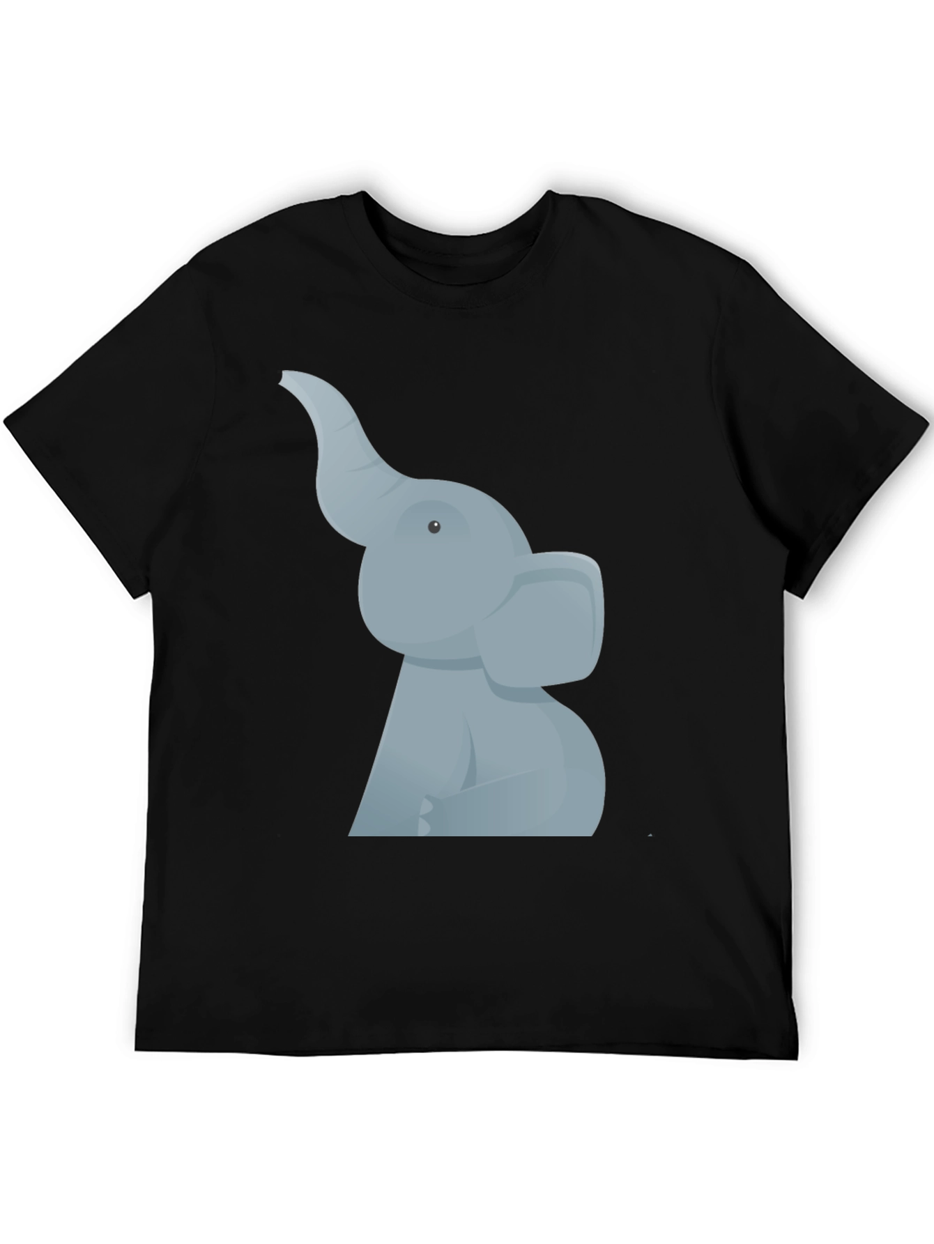 Elephant Graphic Tee - Black Cotton T-Shirt