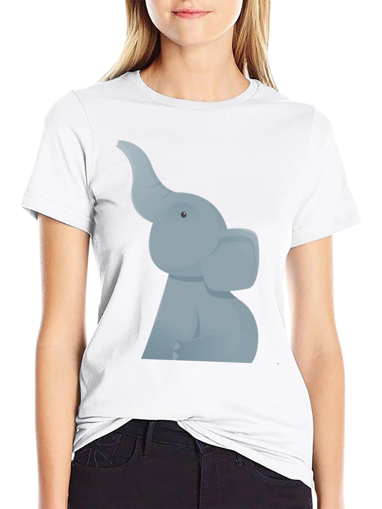 Elephant Graphic Tee - Black Cotton T-Shirt