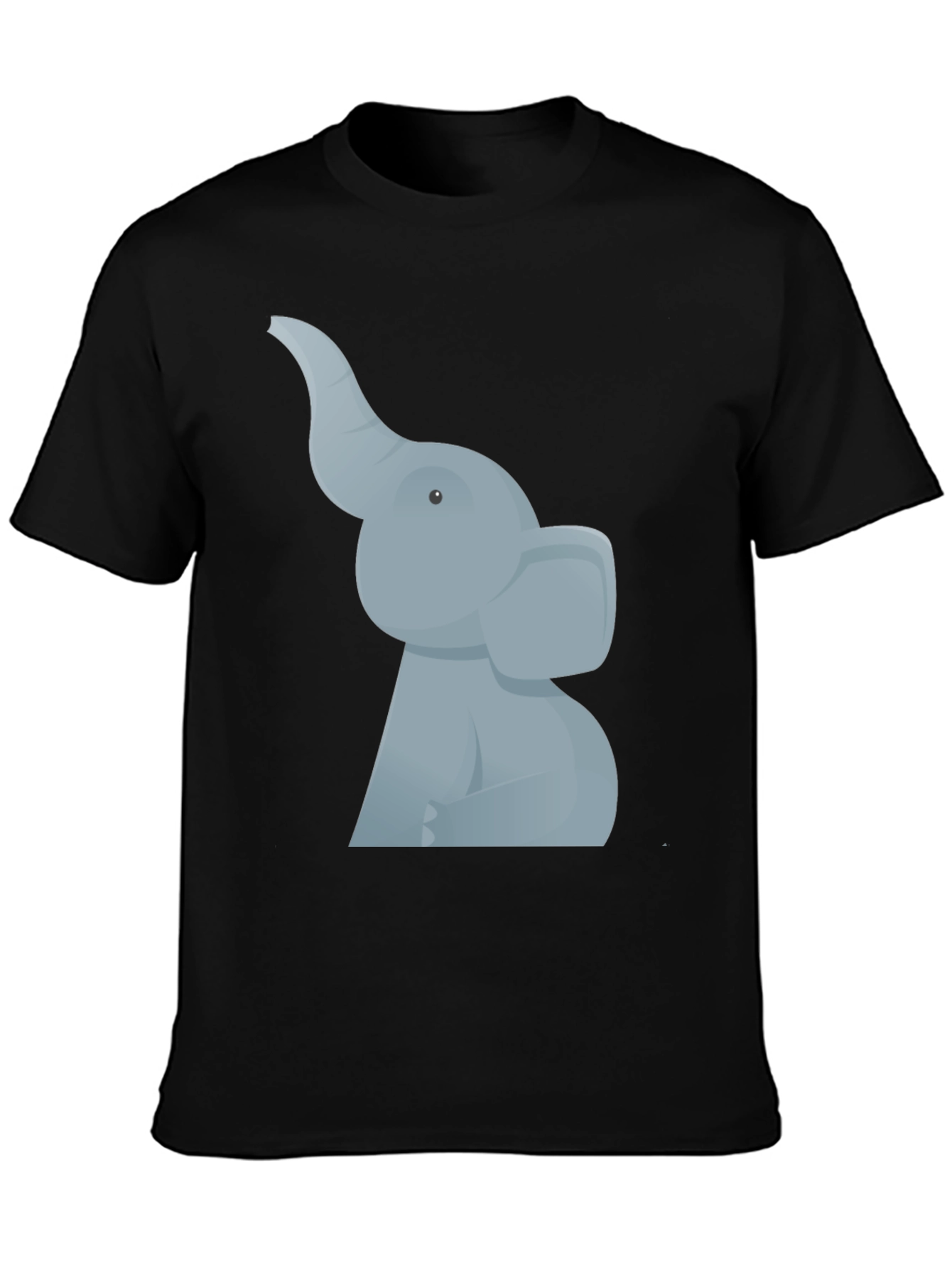 Elephant Graphic Tee - Black Cotton T-Shirt