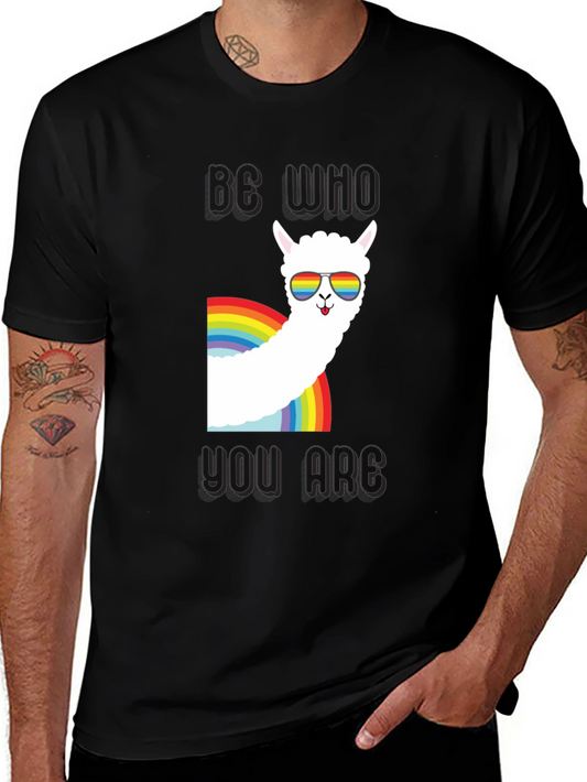 Be Who You Are Llama Rainbow T-Shirt