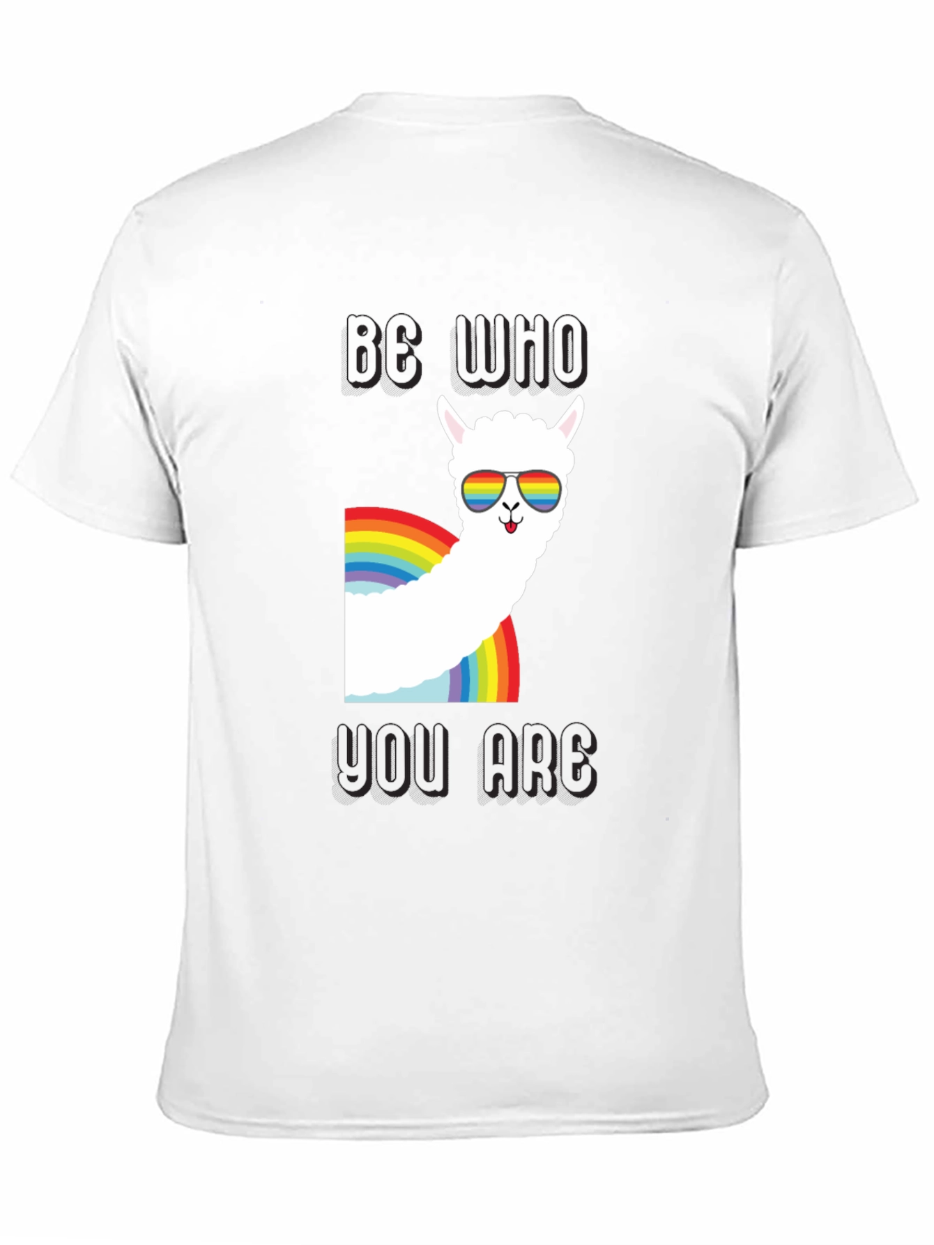 Be Who You Are Llama Rainbow T-Shirt