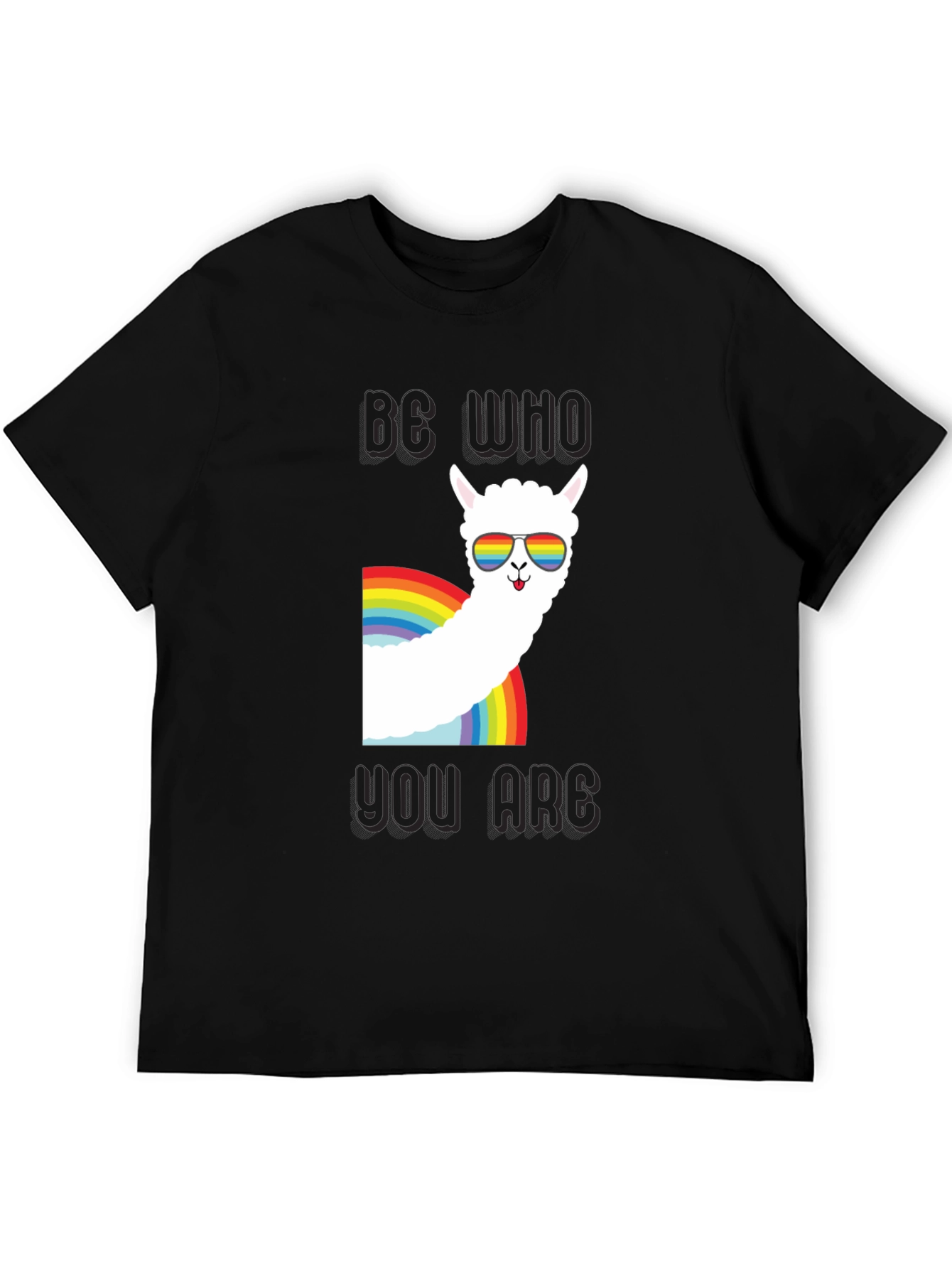 Be Who You Are Llama Rainbow T-Shirt