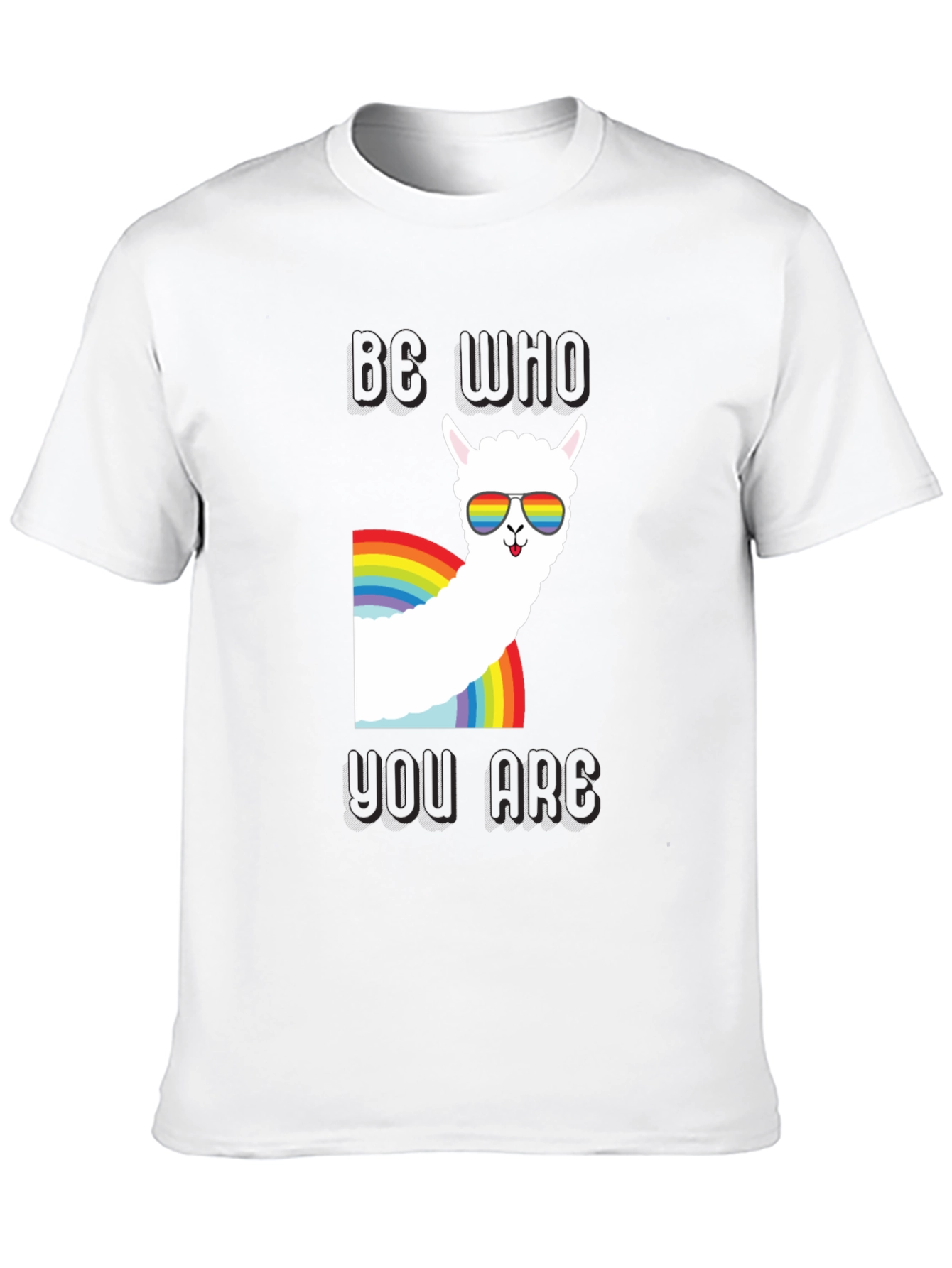 Be Who You Are Llama Rainbow T-Shirt