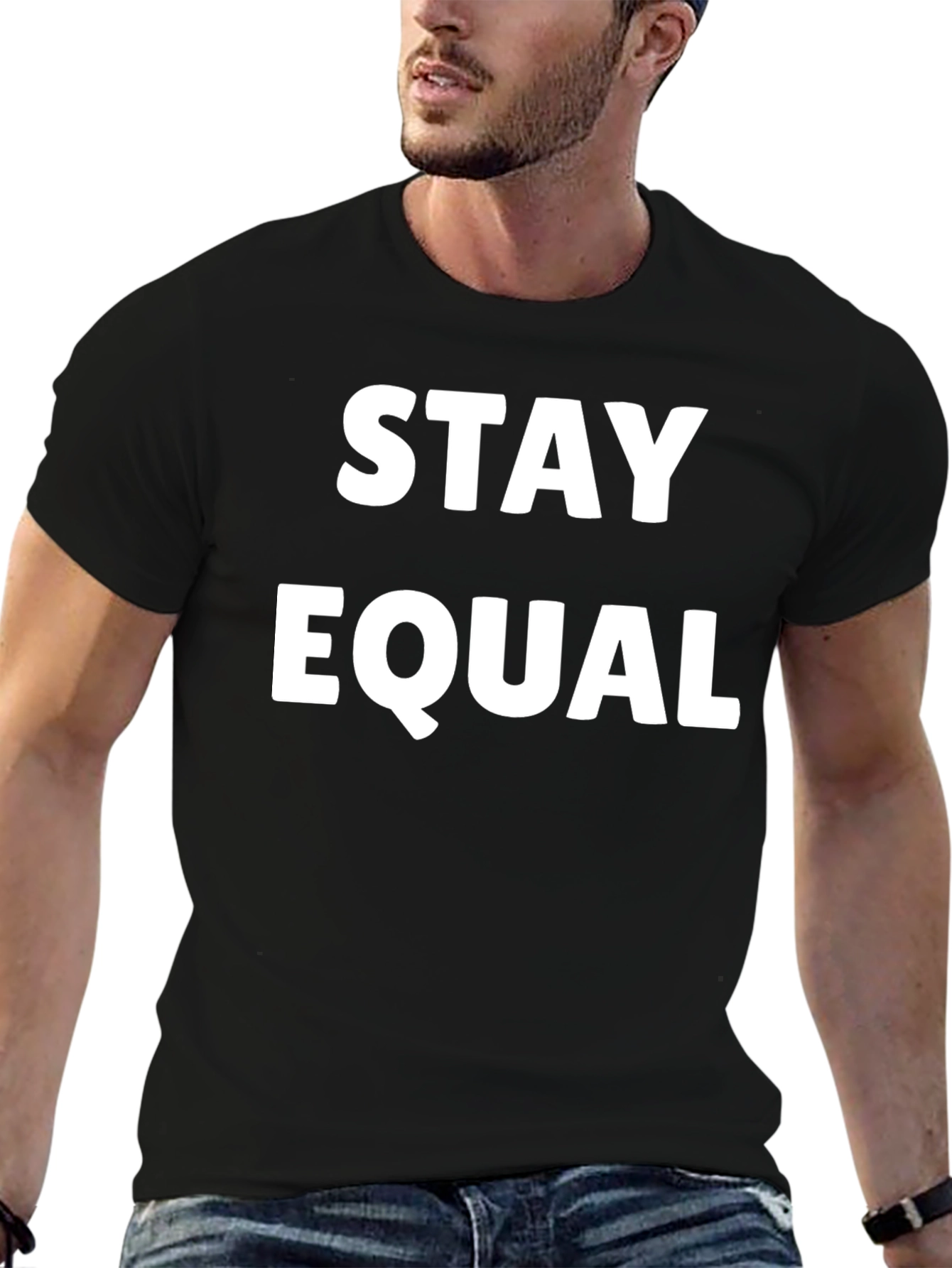 Stay Equal Black Graphic T-Shirt
