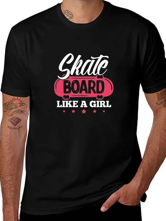 Skate Board Like A Girl Graphic Tee