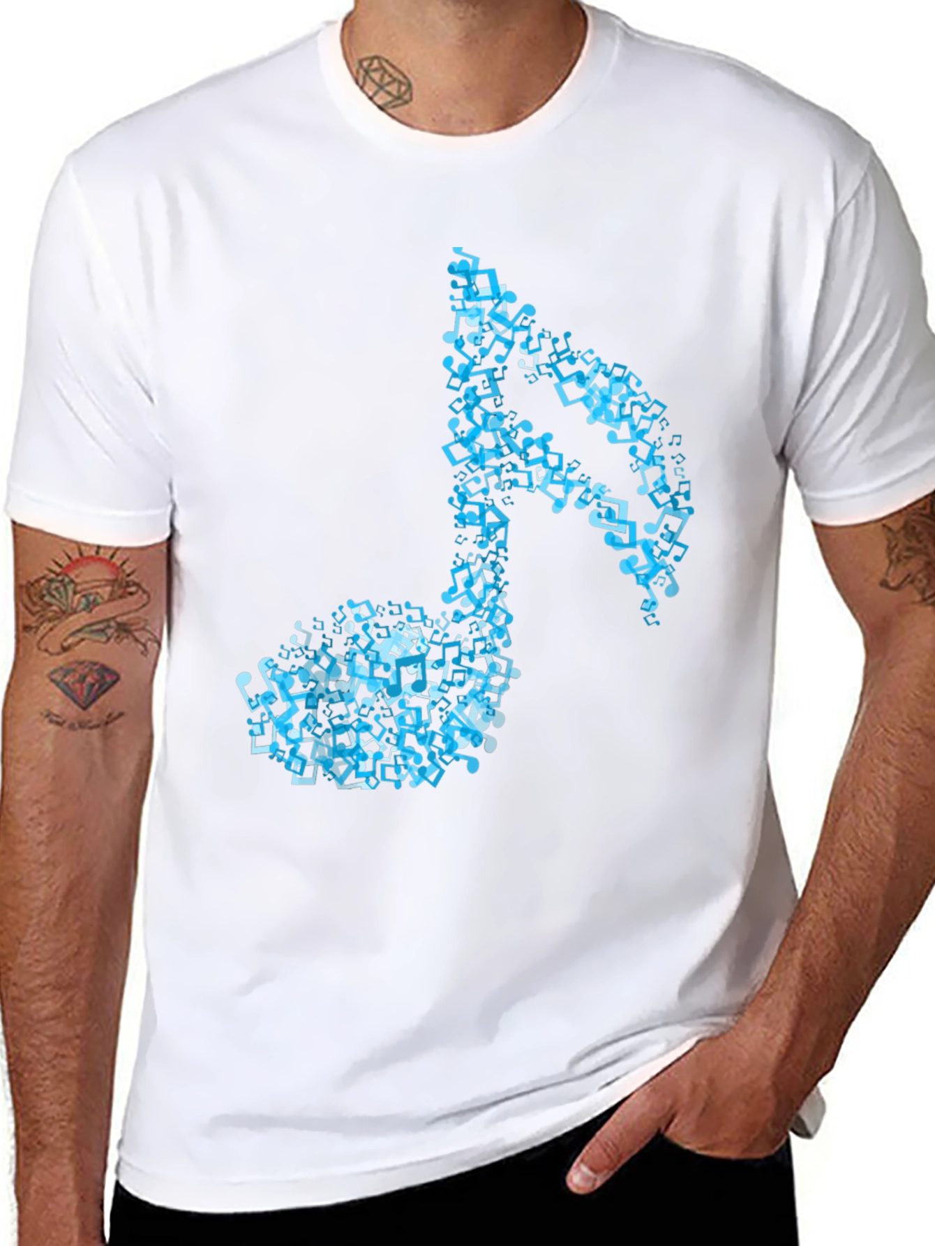 Musical Note Graphic T-Shirt - Black