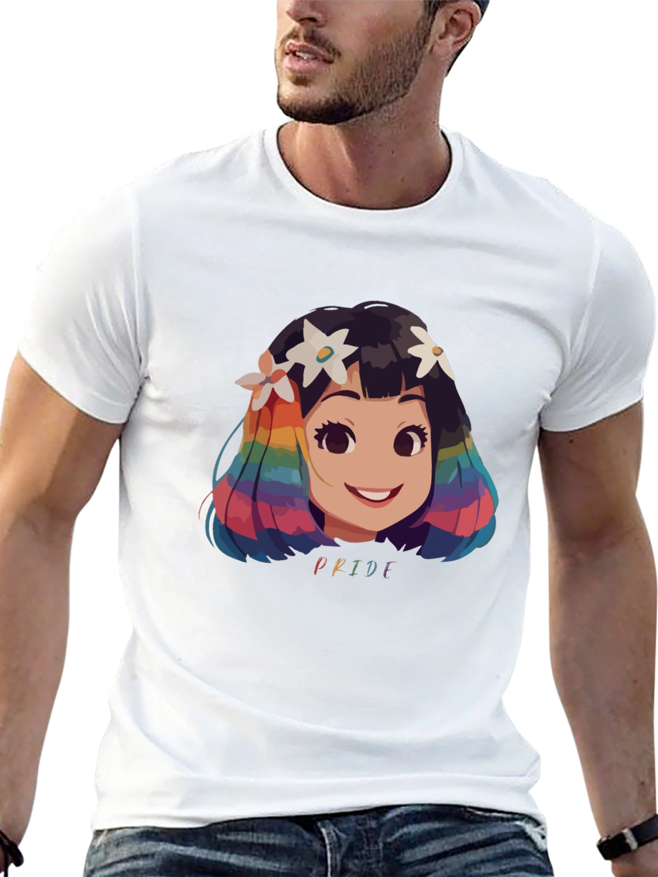 Pride Rainbow Hair Cartoon T-Shirt