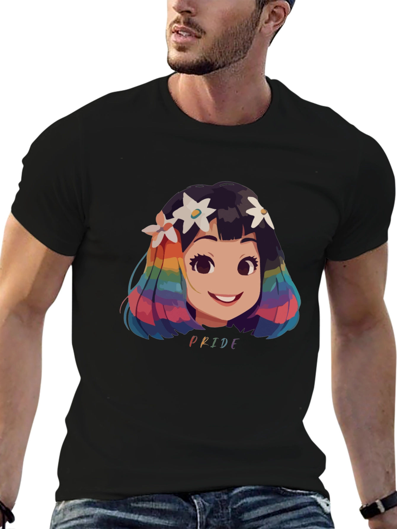 Pride Rainbow Hair Cartoon T-Shirt