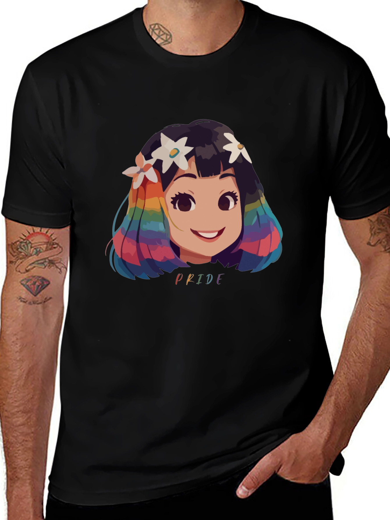 Pride Rainbow Hair Cartoon T-Shirt