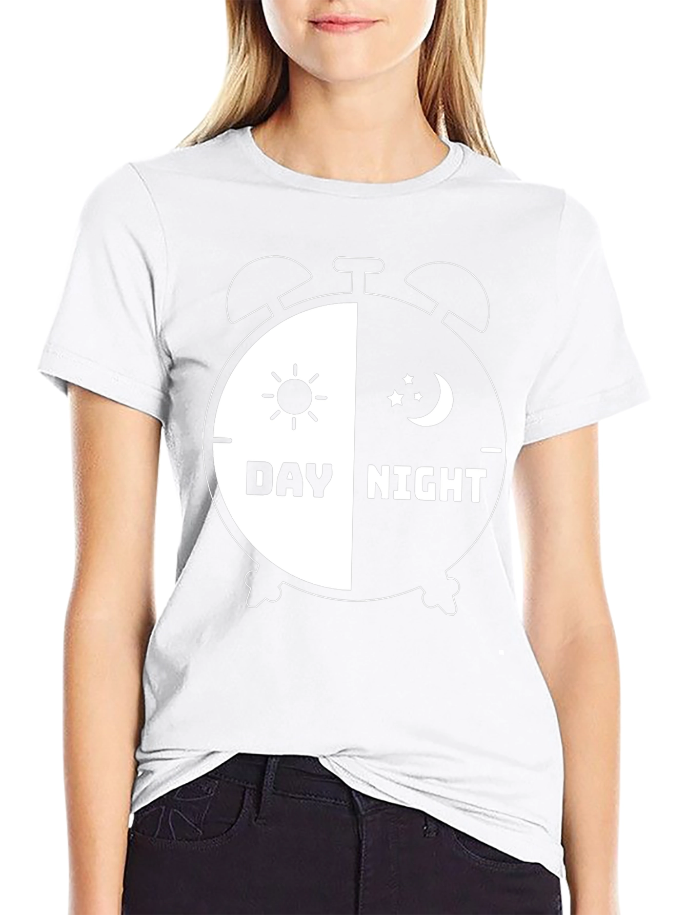 Day and Night Alarm Clock Graphic T-Shirt