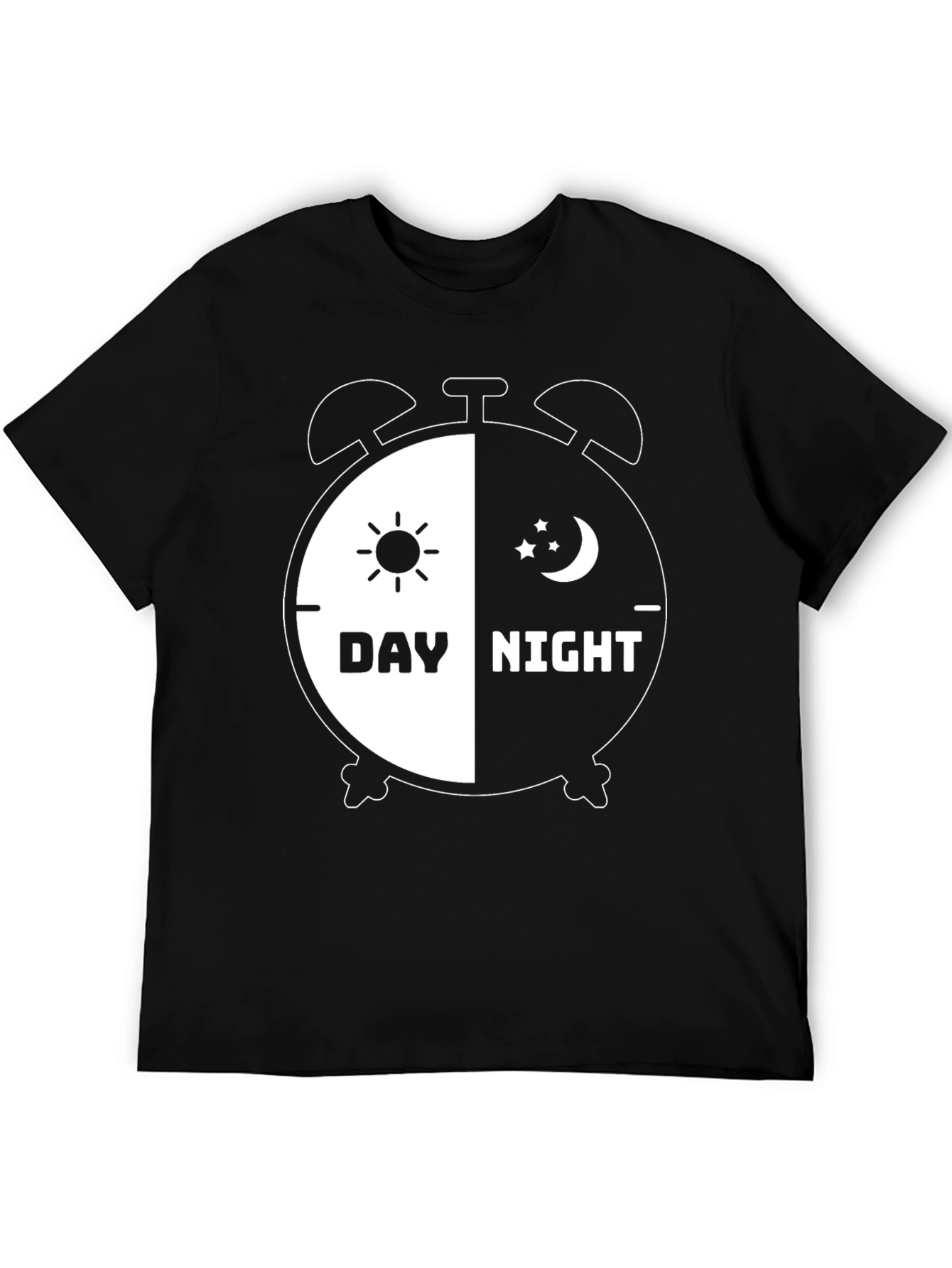 Day and Night Alarm Clock Graphic T-Shirt