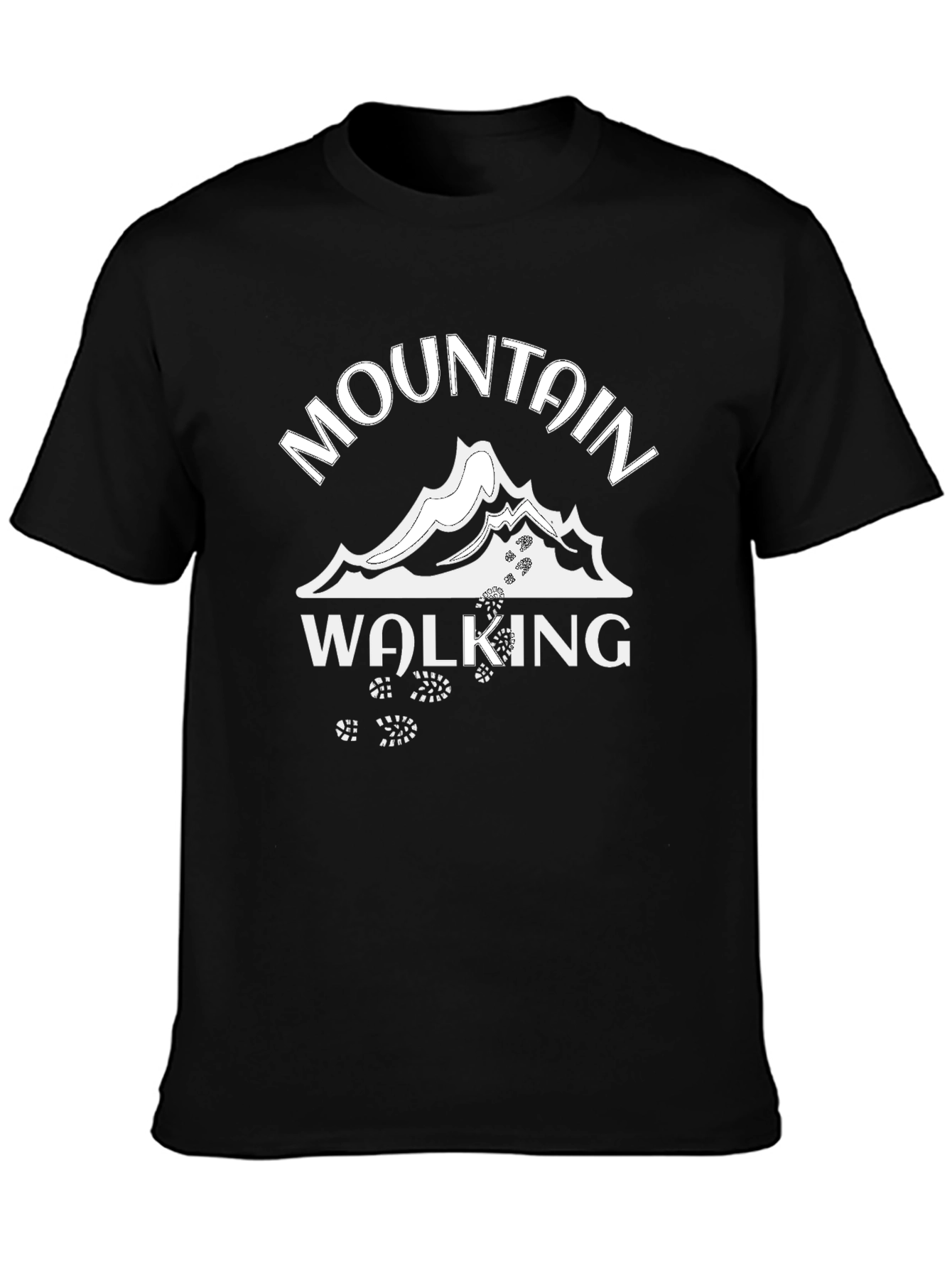 Mountain Walking Graphic Tee - Black Cotton