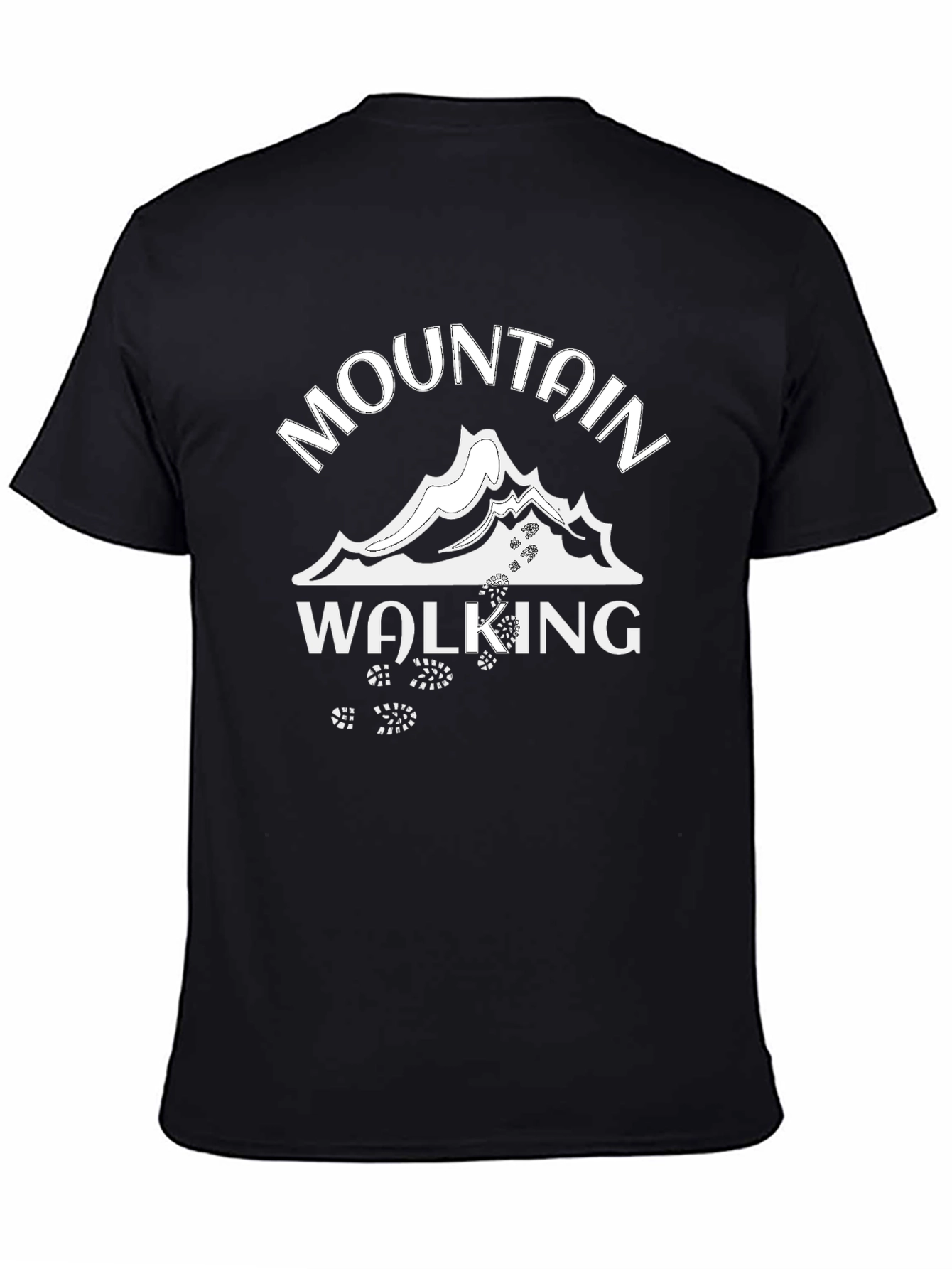 Mountain Walking Graphic Tee - Black Cotton