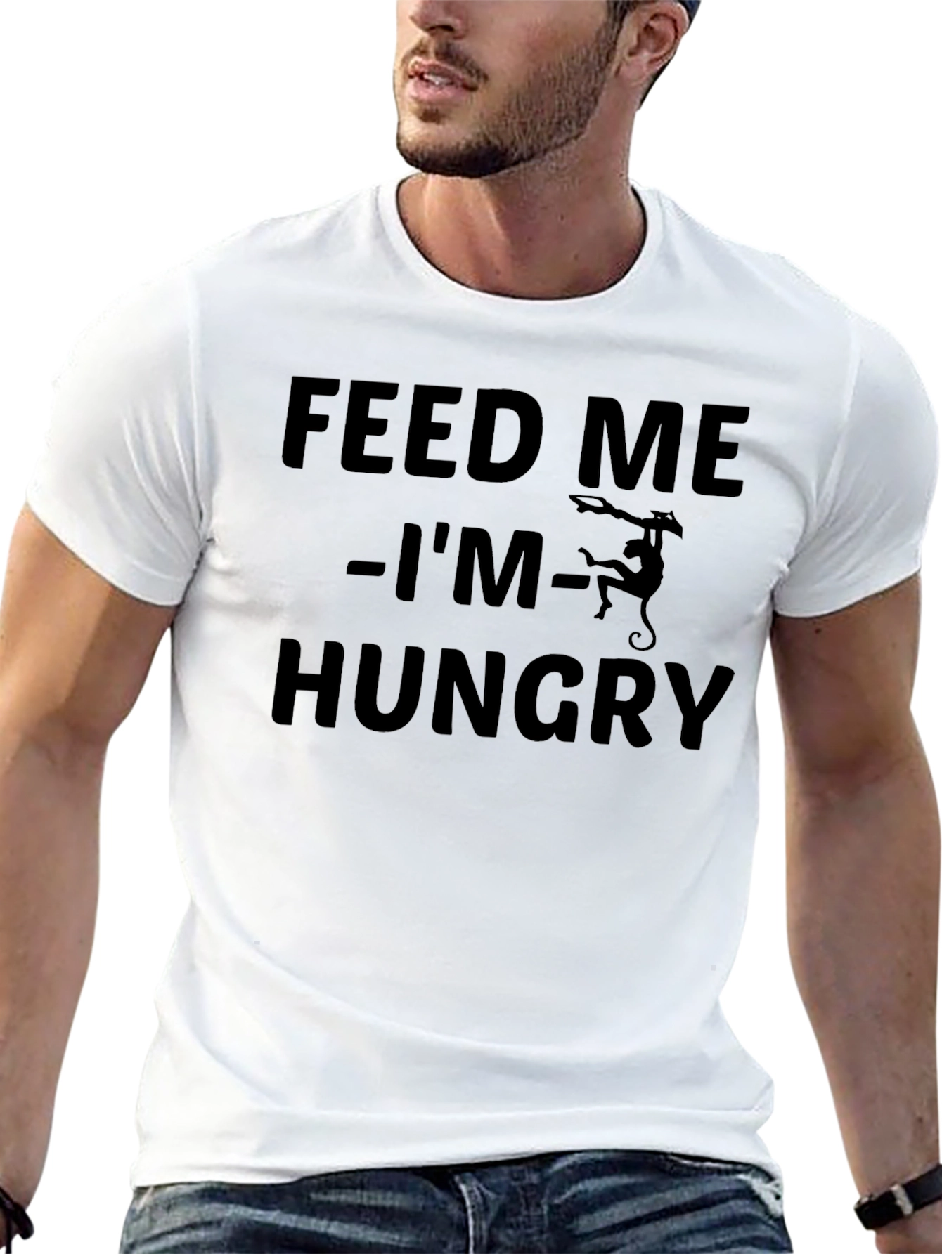 Feed Me Hungry Monkey Graphic T-Shirt
