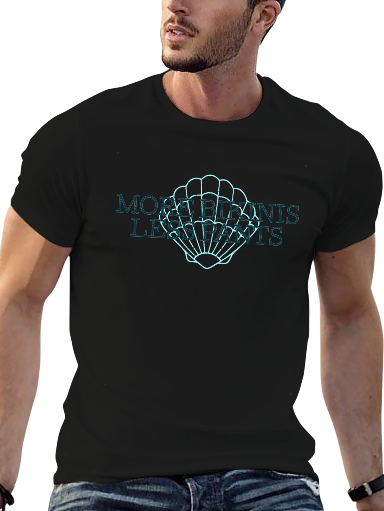 Retro Sea Shell Graphic T-Shirt - Casual Cotton Tee