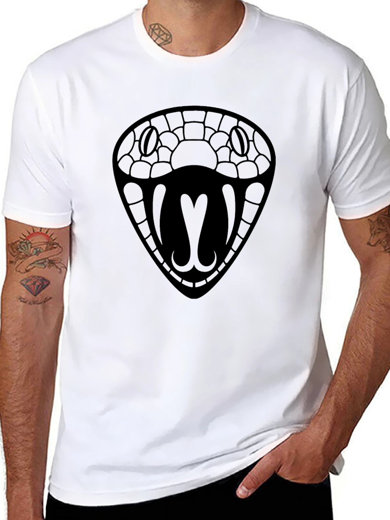 Mens Black Snake Graphic Tee