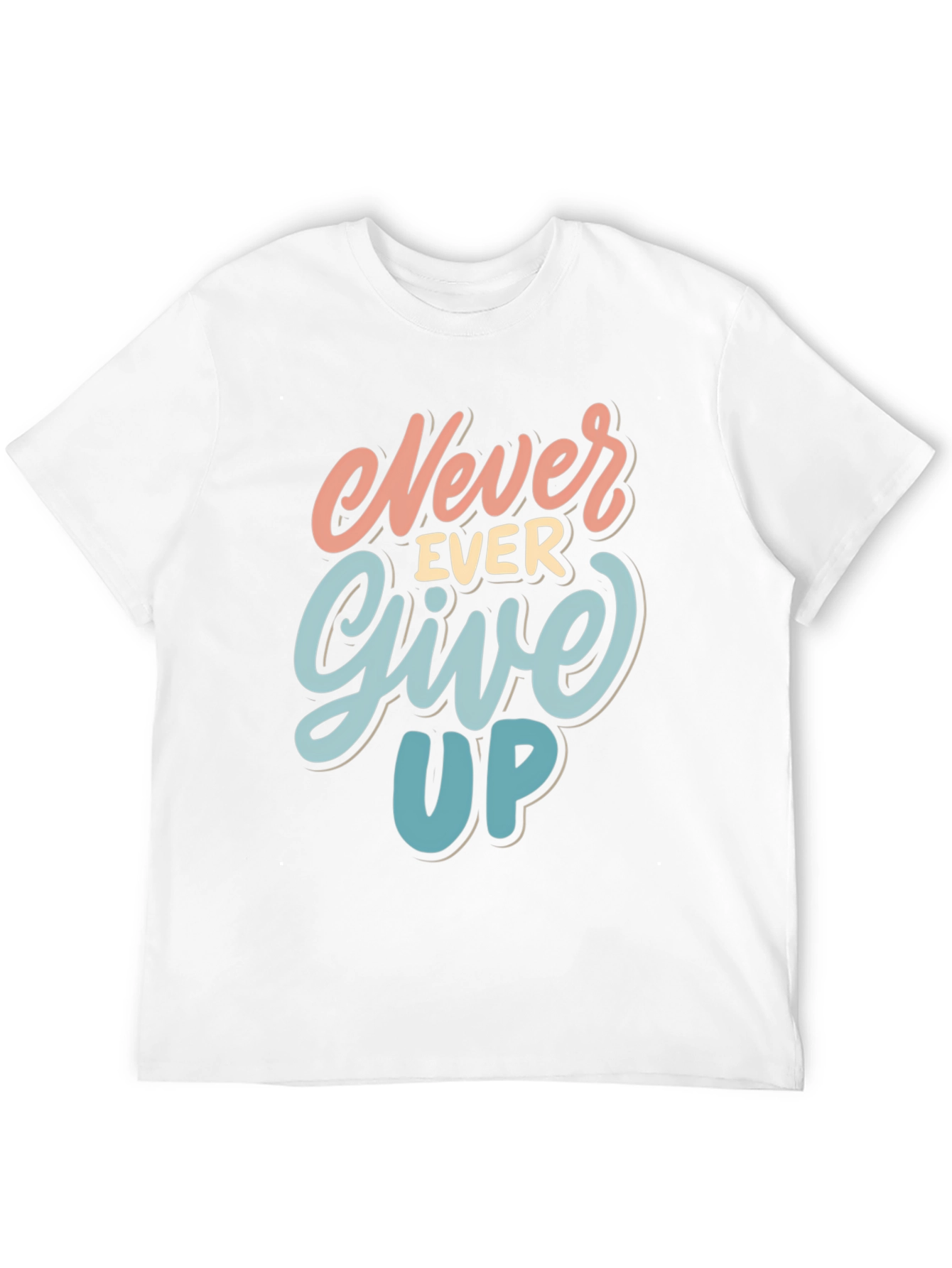 Never Ever Give Up Black Graphic Tee