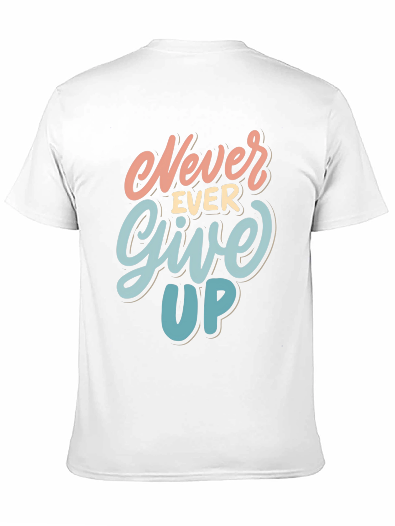 Never Ever Give Up Black Graphic Tee