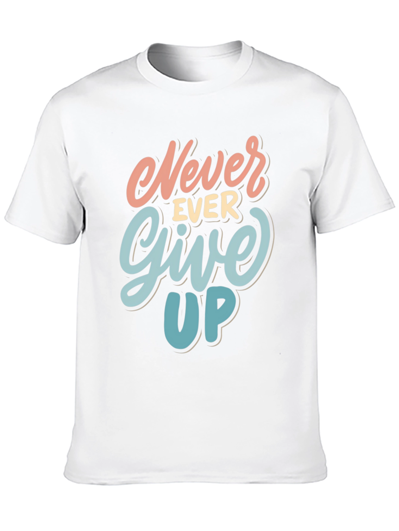 Never Ever Give Up Black Graphic Tee