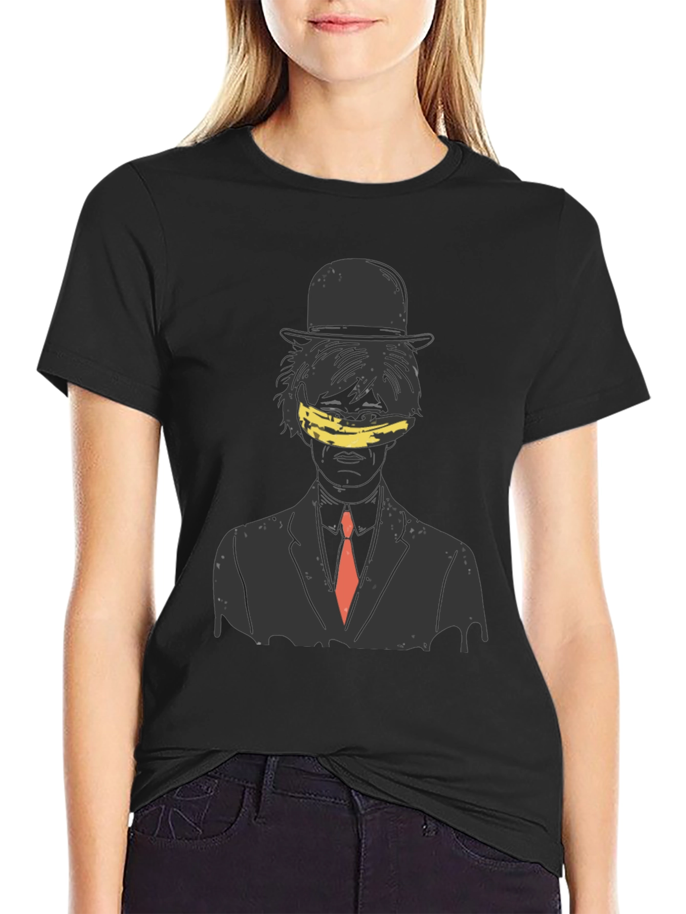 Artistic Banana Blinded Man Graphic Tee