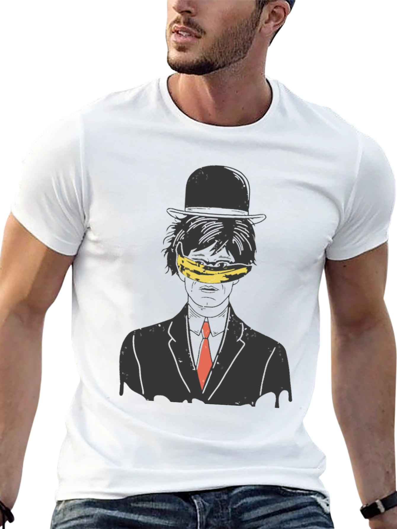 Artistic Banana Blinded Man Graphic Tee