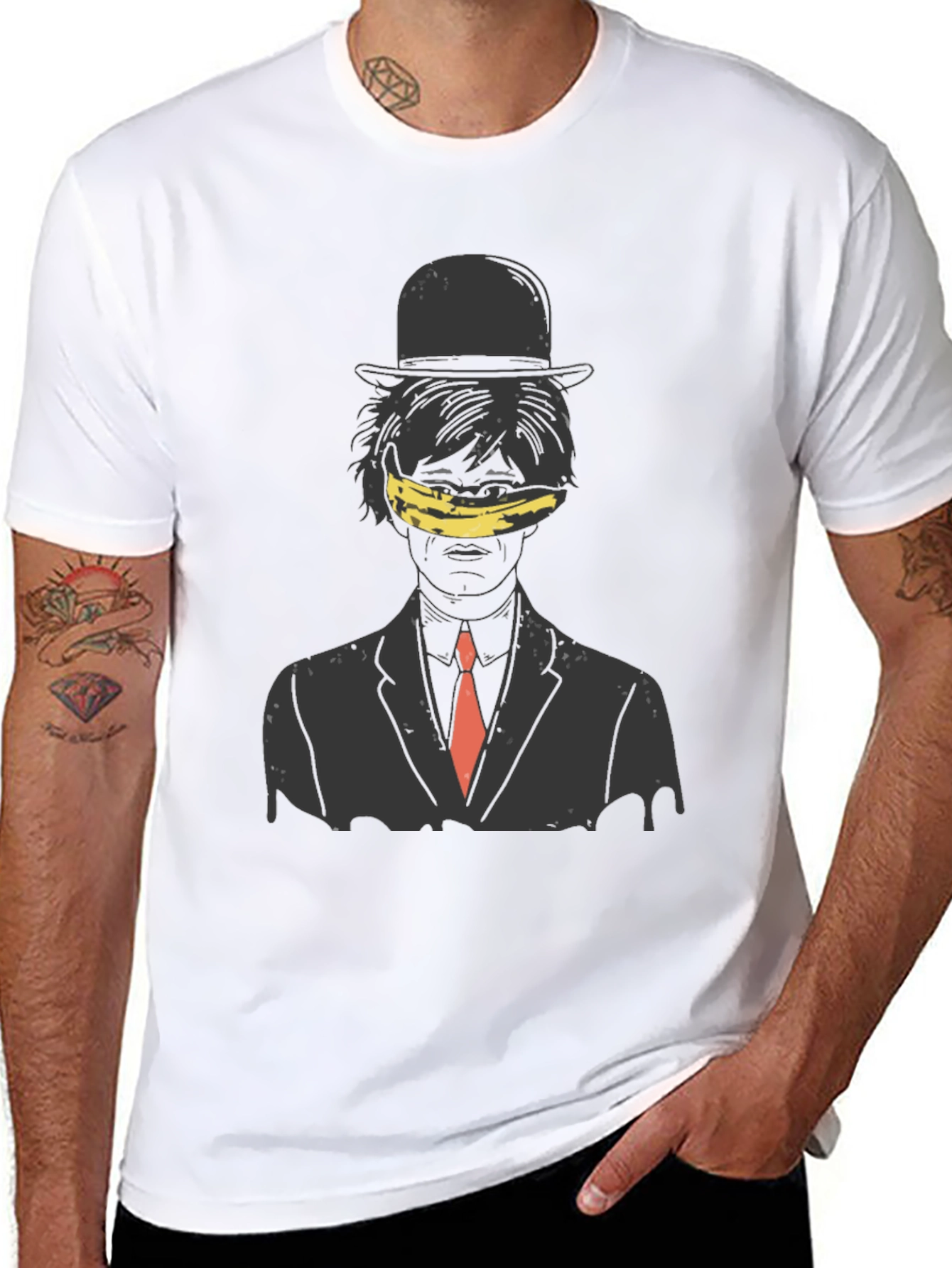 Artistic Banana Blinded Man Graphic Tee