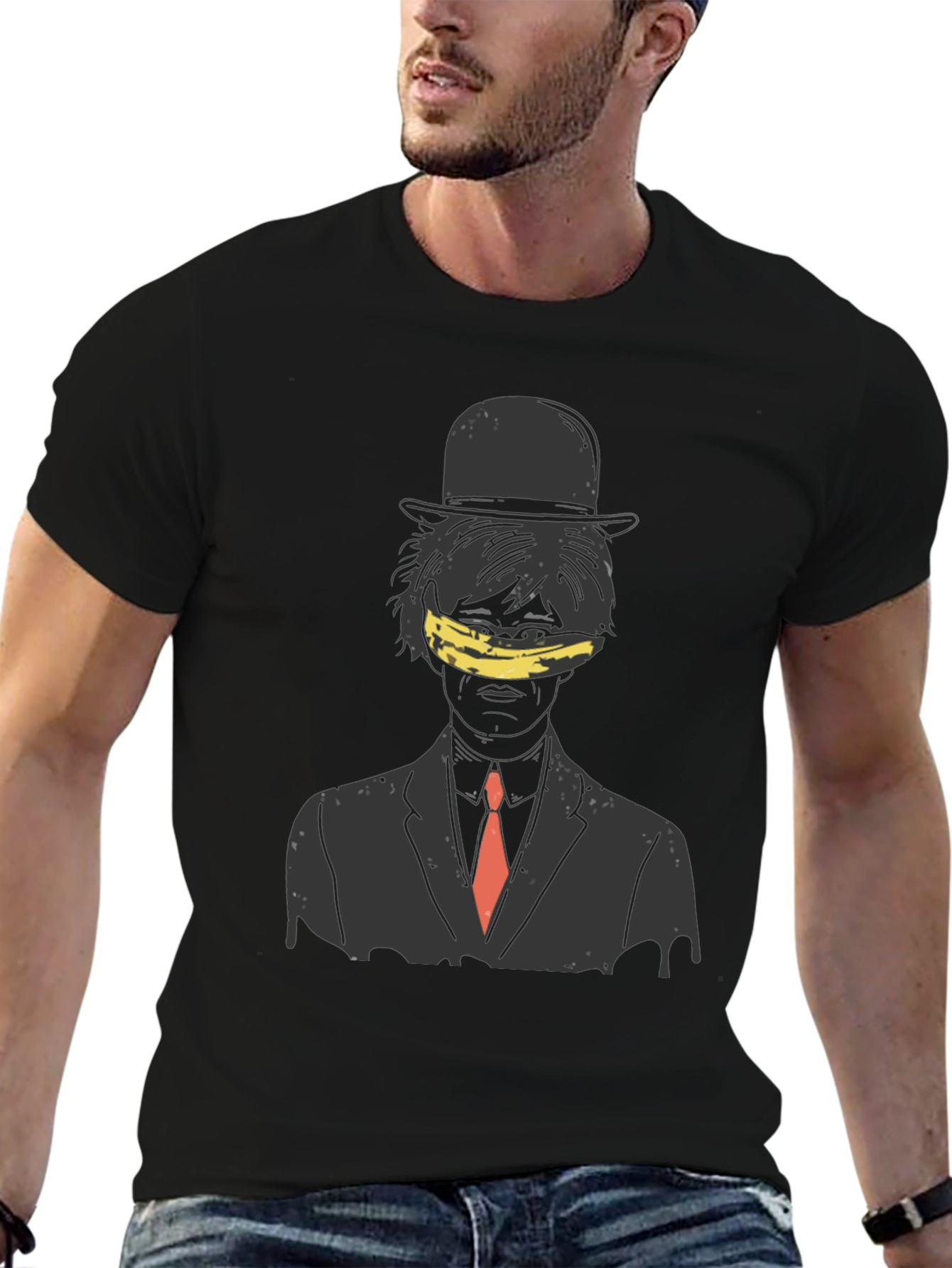 Artistic Banana Blinded Man Graphic Tee