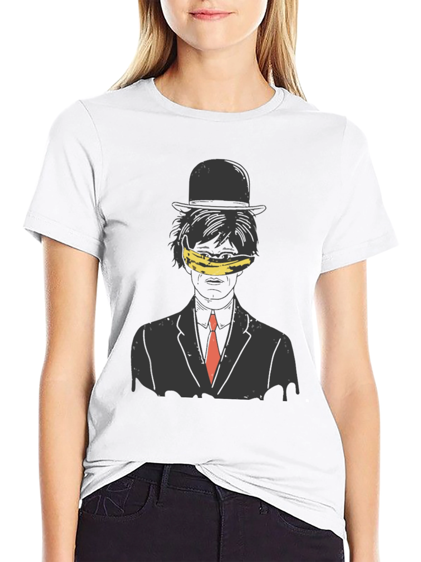 Artistic Banana Blinded Man Graphic Tee