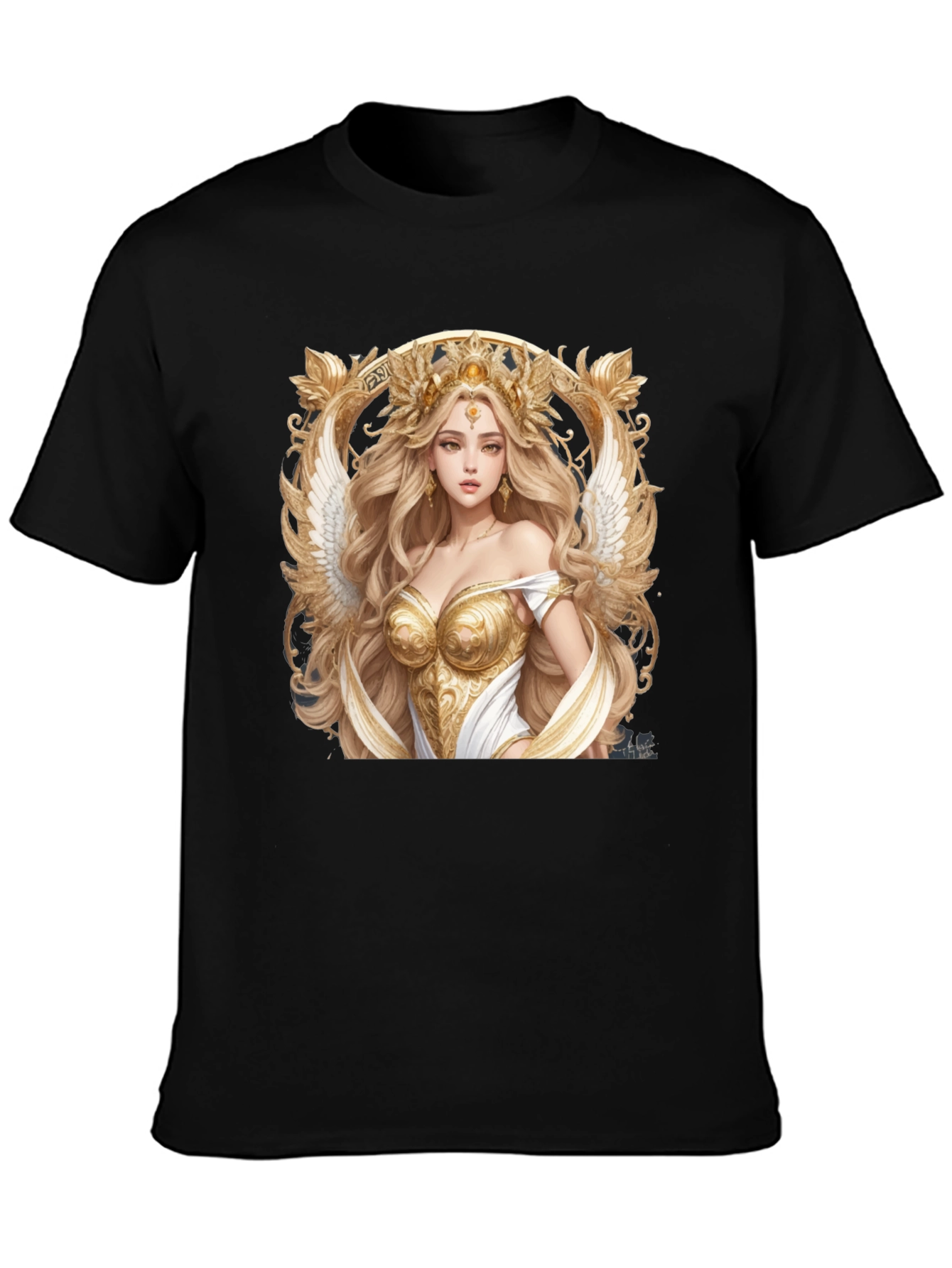 Angelic Goddess Graphic Tee - Black