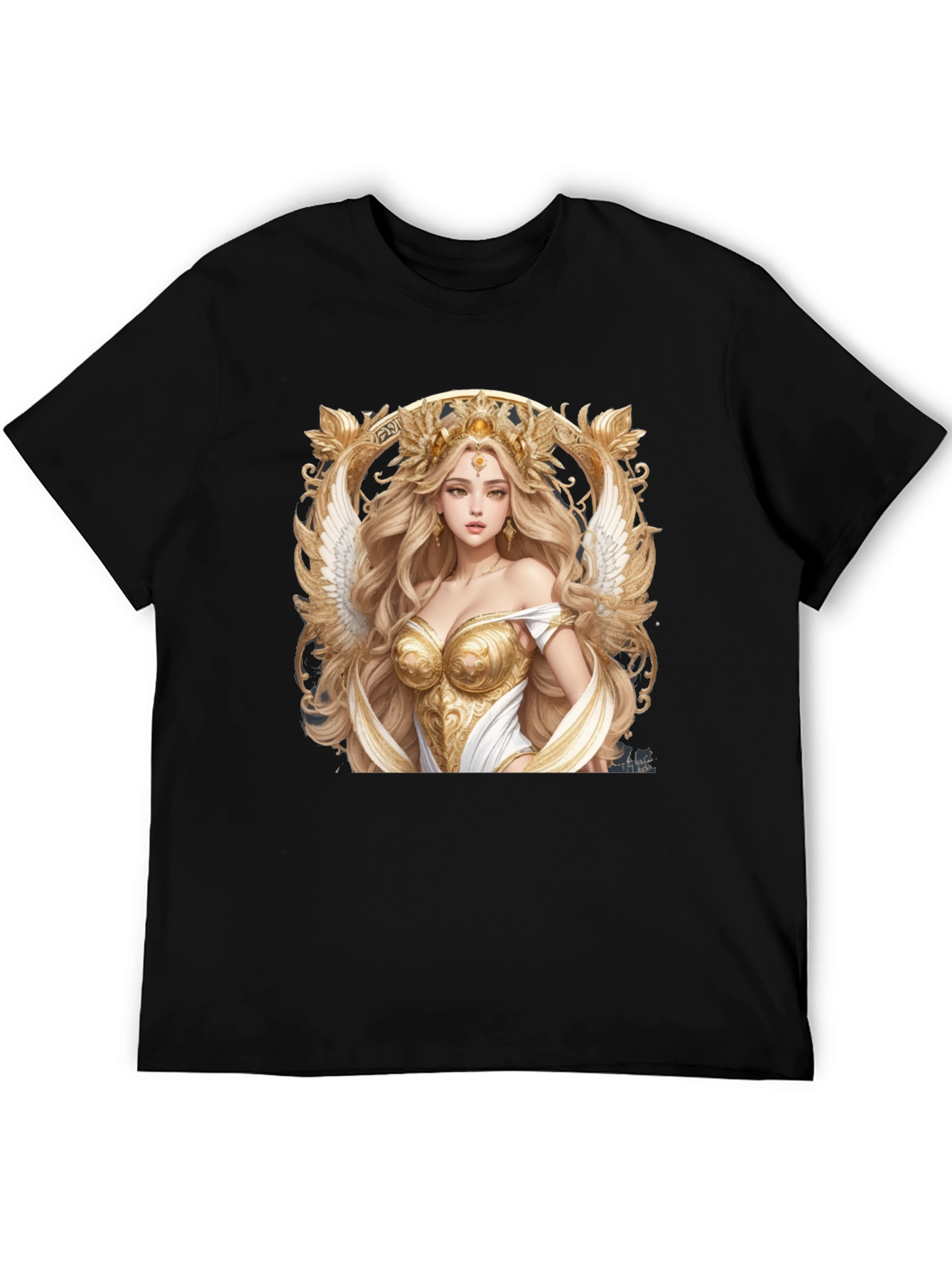 Angelic Goddess Graphic Tee - Black
