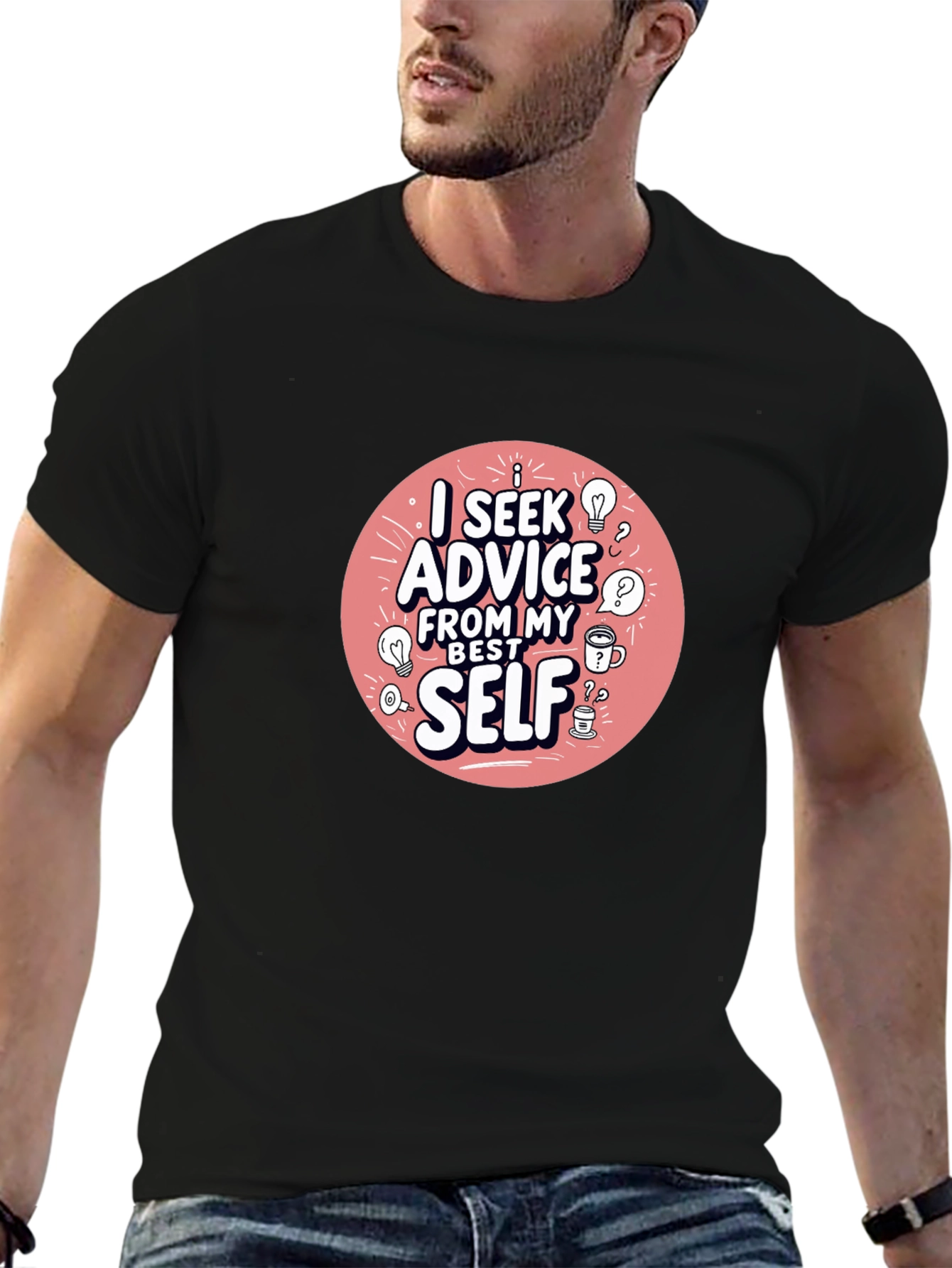 Advice From My Best Self Black Graphic Tee