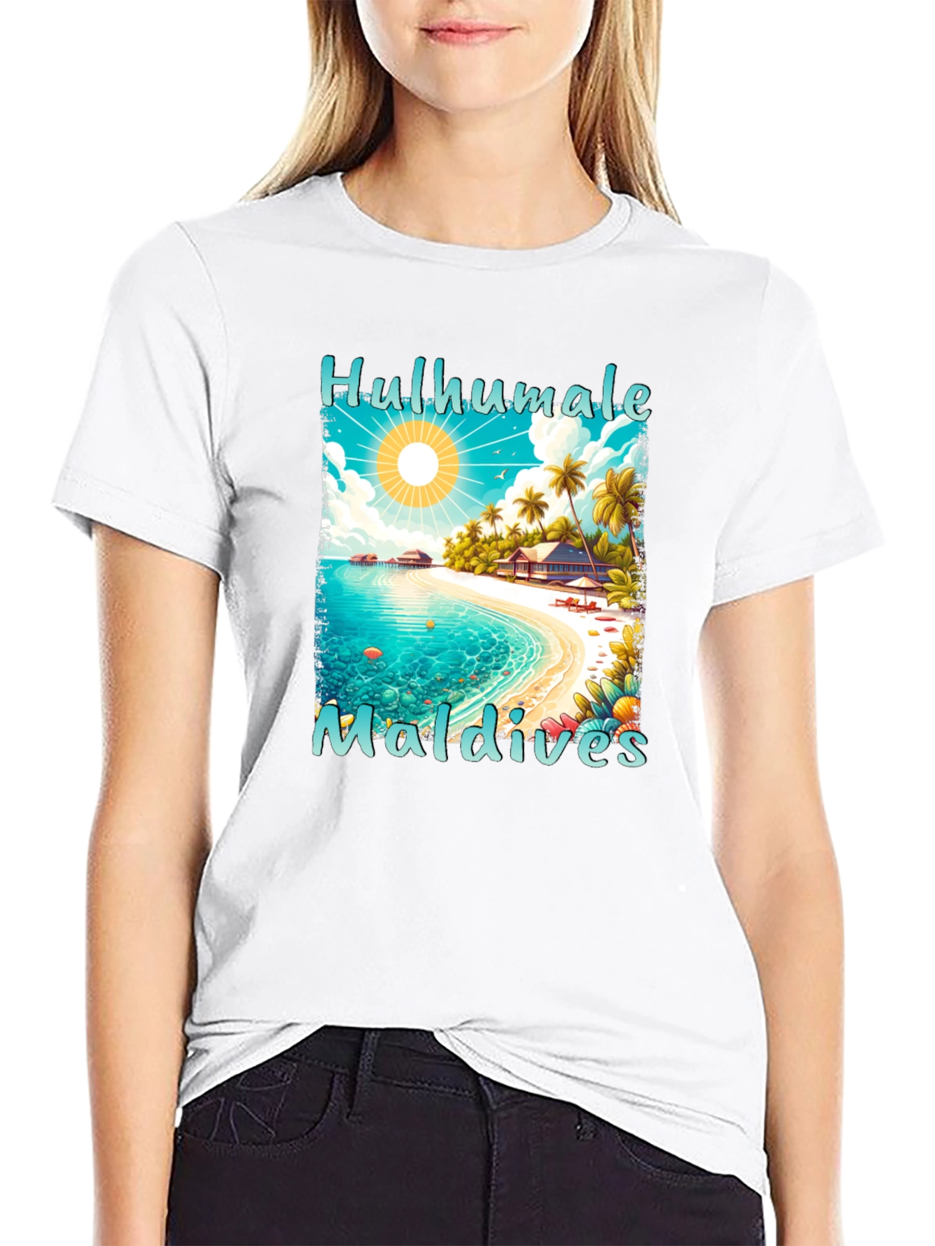 Hulhumale Maldives Beach Graphic T-Shirt