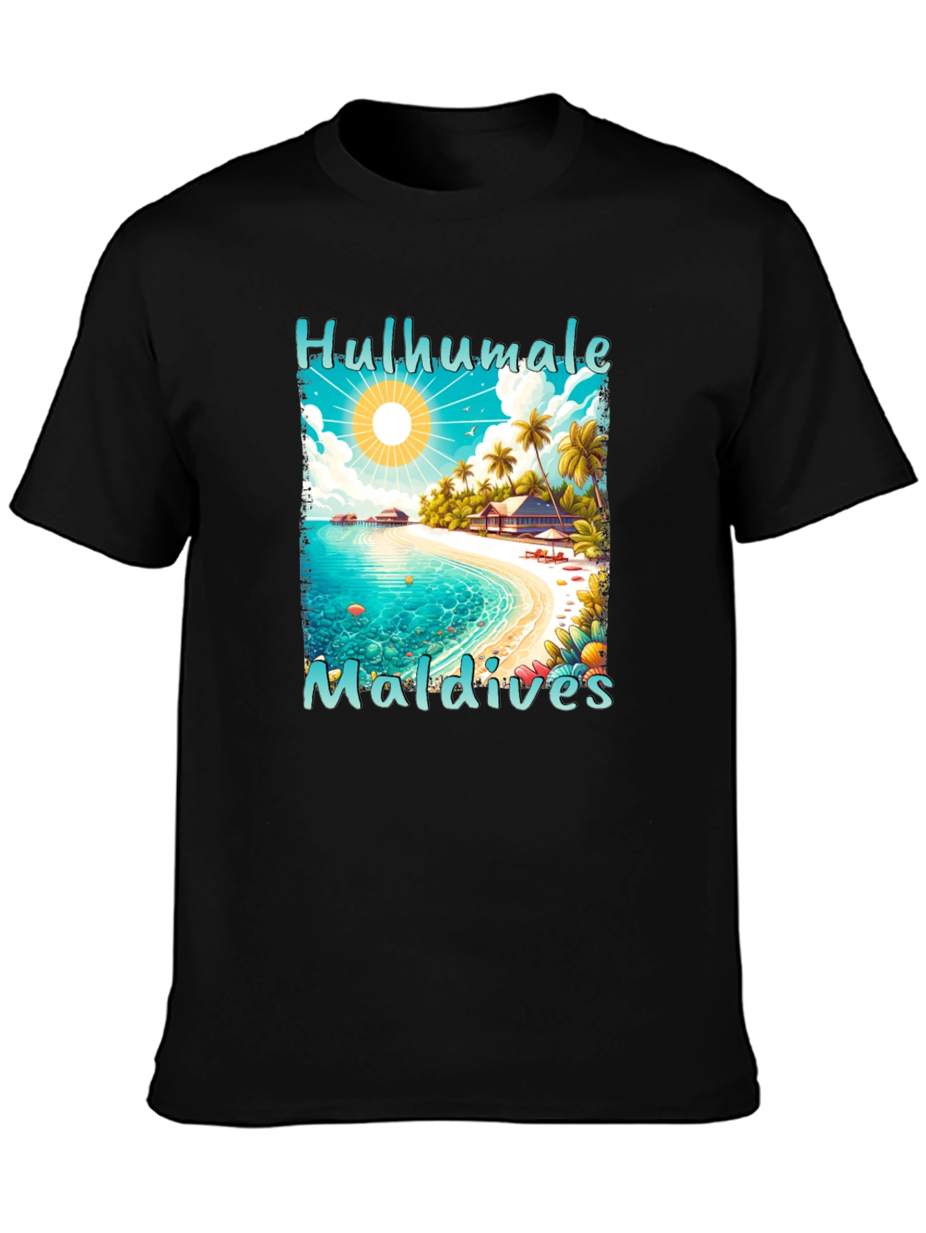 Hulhumale Maldives Beach Graphic T-Shirt